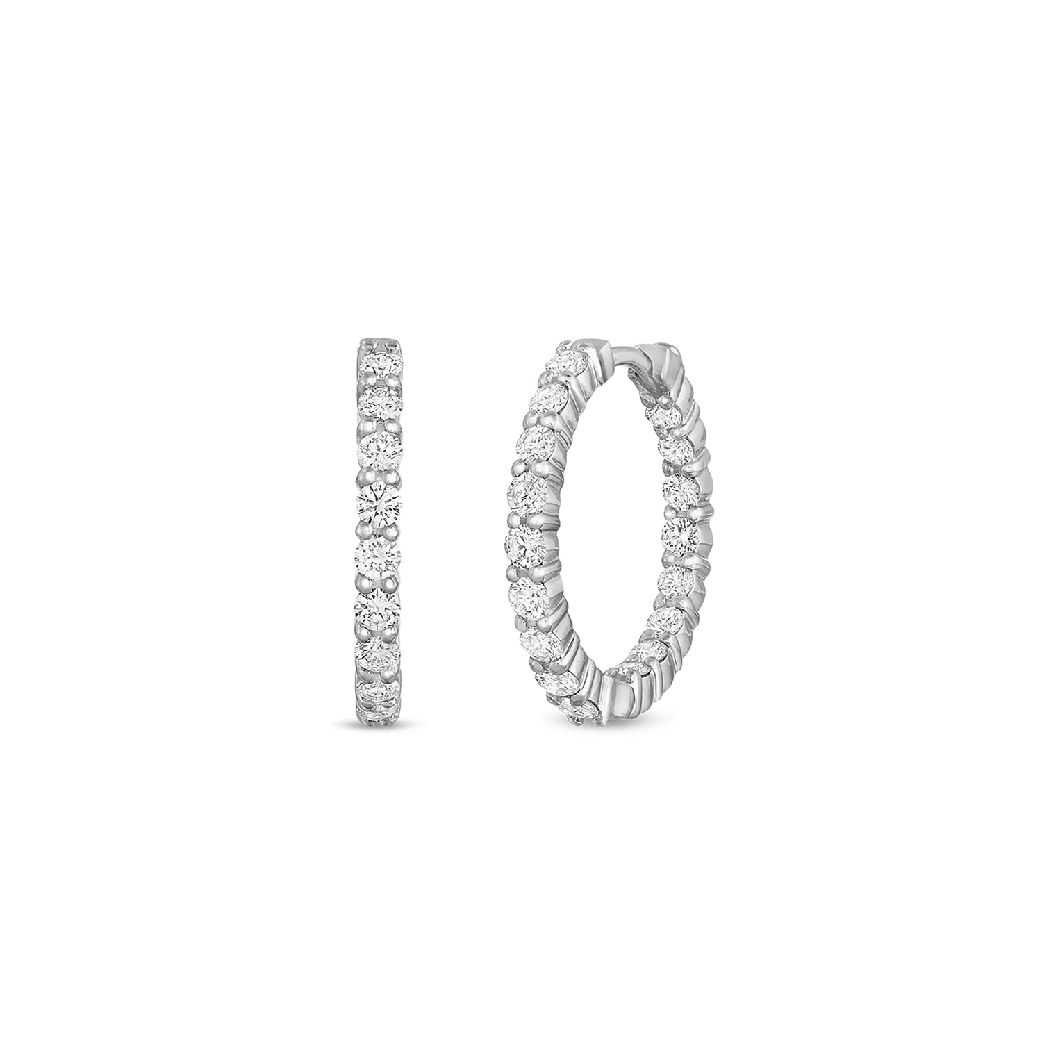 18KW Gold Small Inside Outside The Perfect Diamond Hoop® Earrings