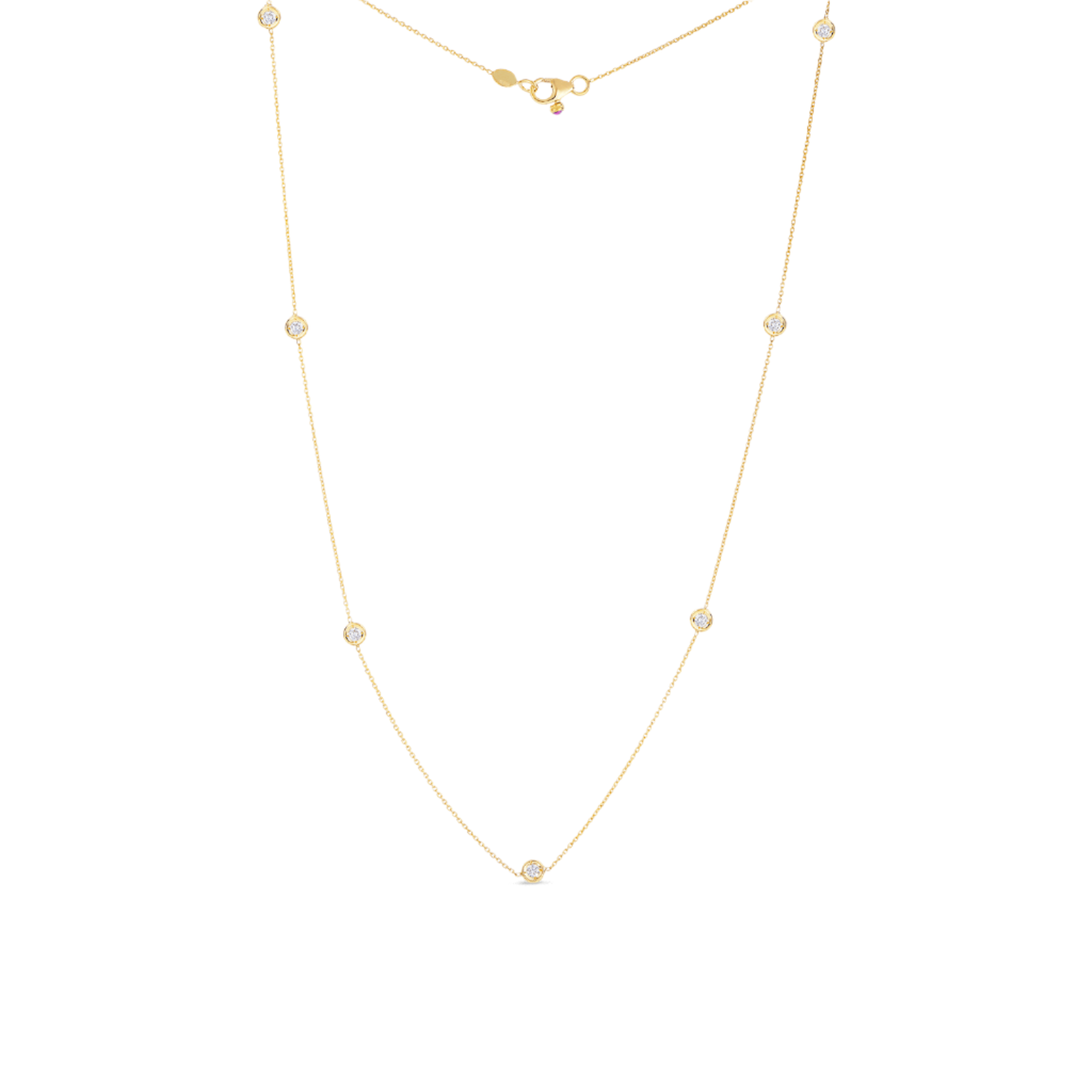 18KY Gold Diamonds By The Inch 7 Station Necklace