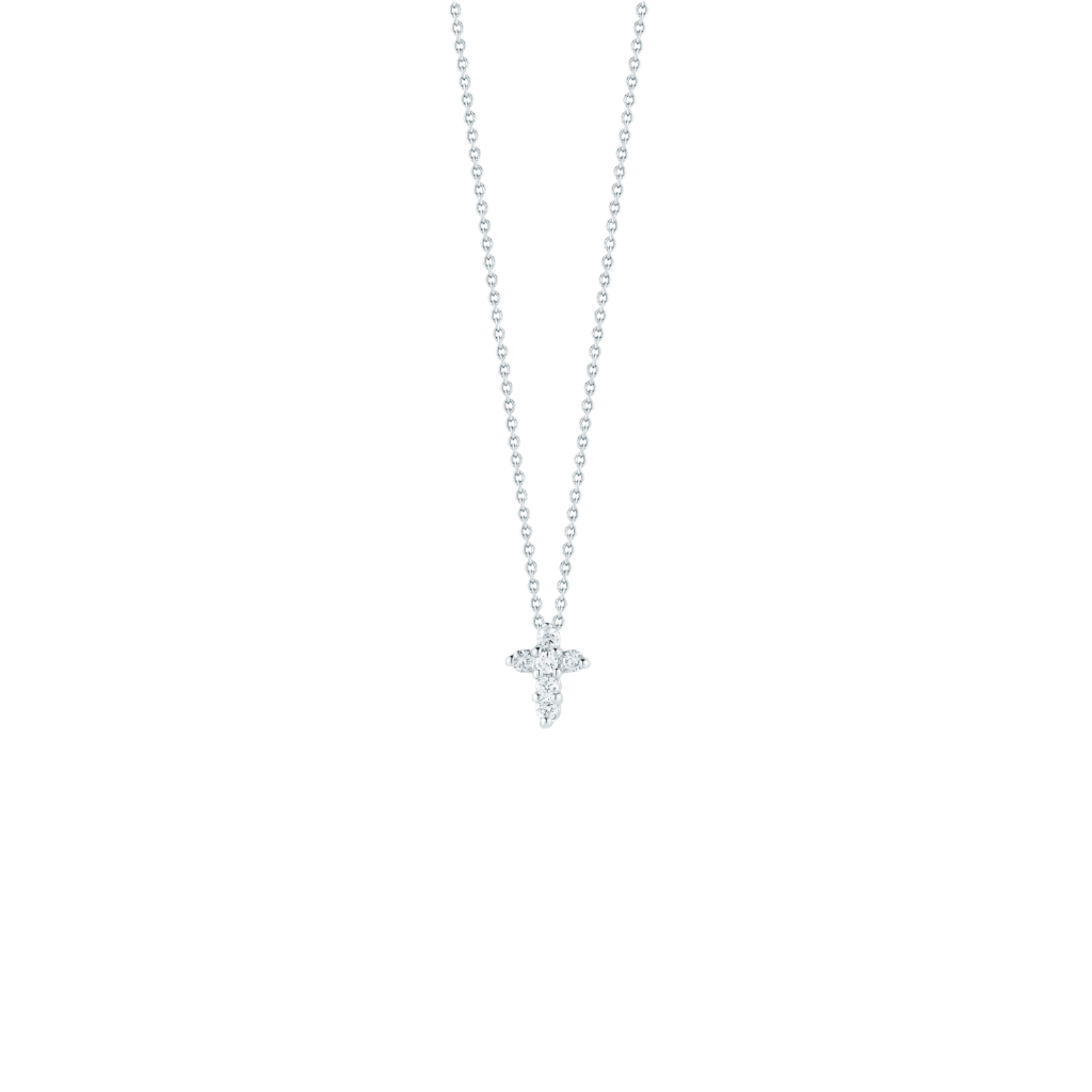 18KW Tiny Treasures Small Diamond Baby Cross Necklace