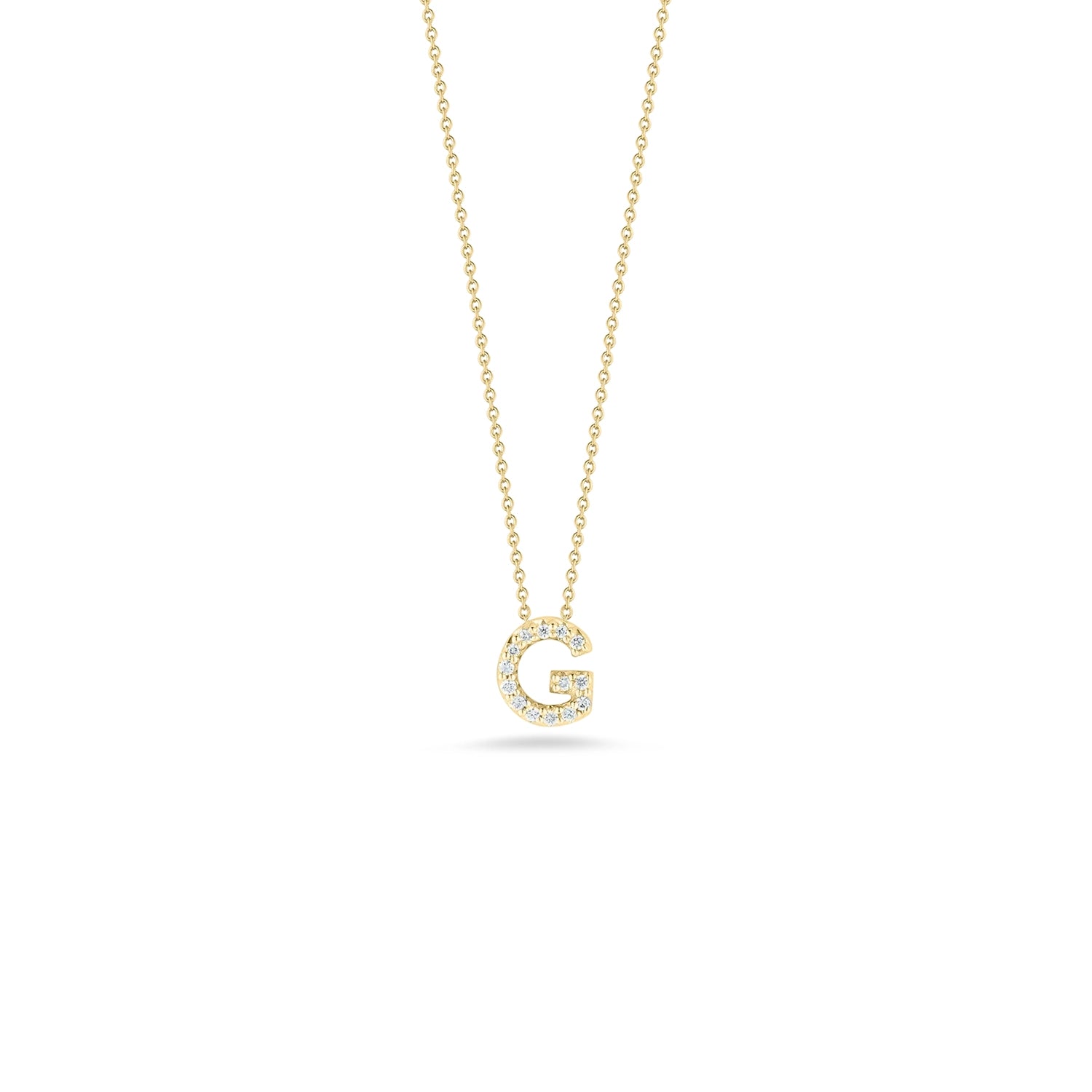 18KY Gold Tiny Treasures Diamond Love Letter "G" Necklace