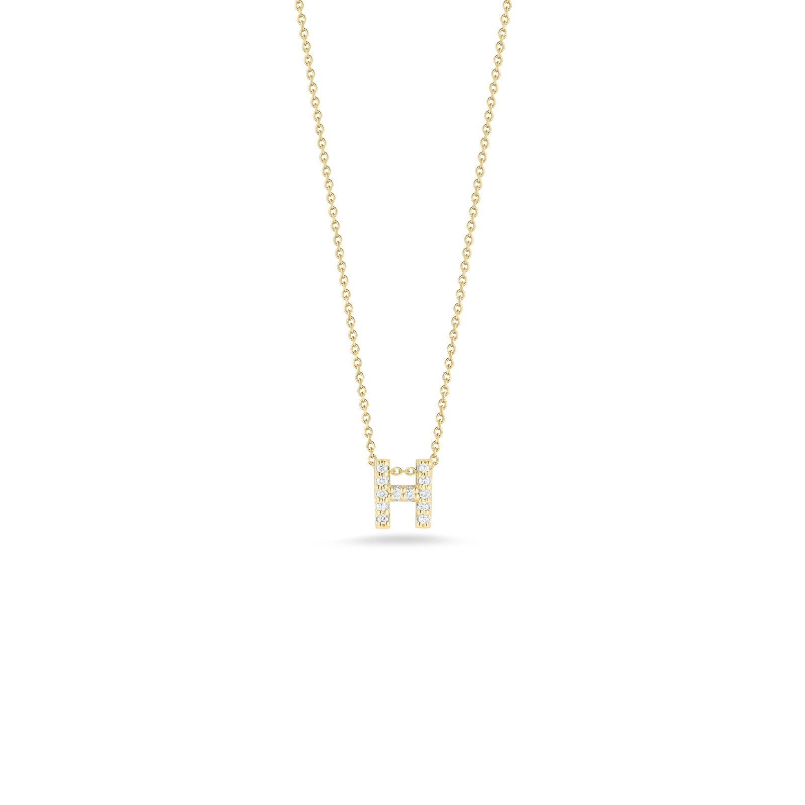 18KY Gold Tiny Treasures Diamond Love Letter "H" Necklace