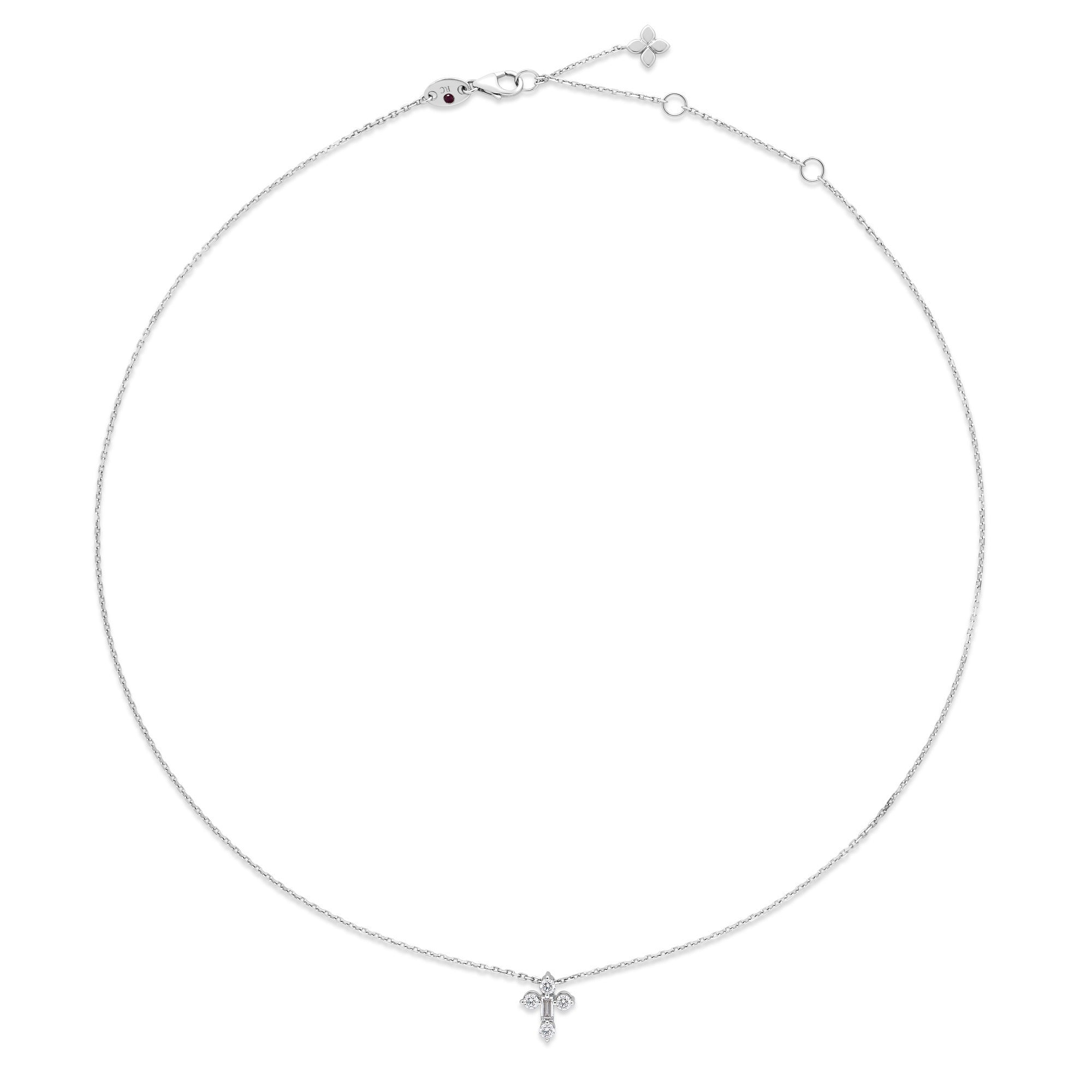 Video Thumbnail: Roberto Coin White Gold Diamond Princess Mini Mixed Cut Cross Necklace - Roberto Coin 18k White Gold Diamond Princess Mini Mixed Cut Cross Neck