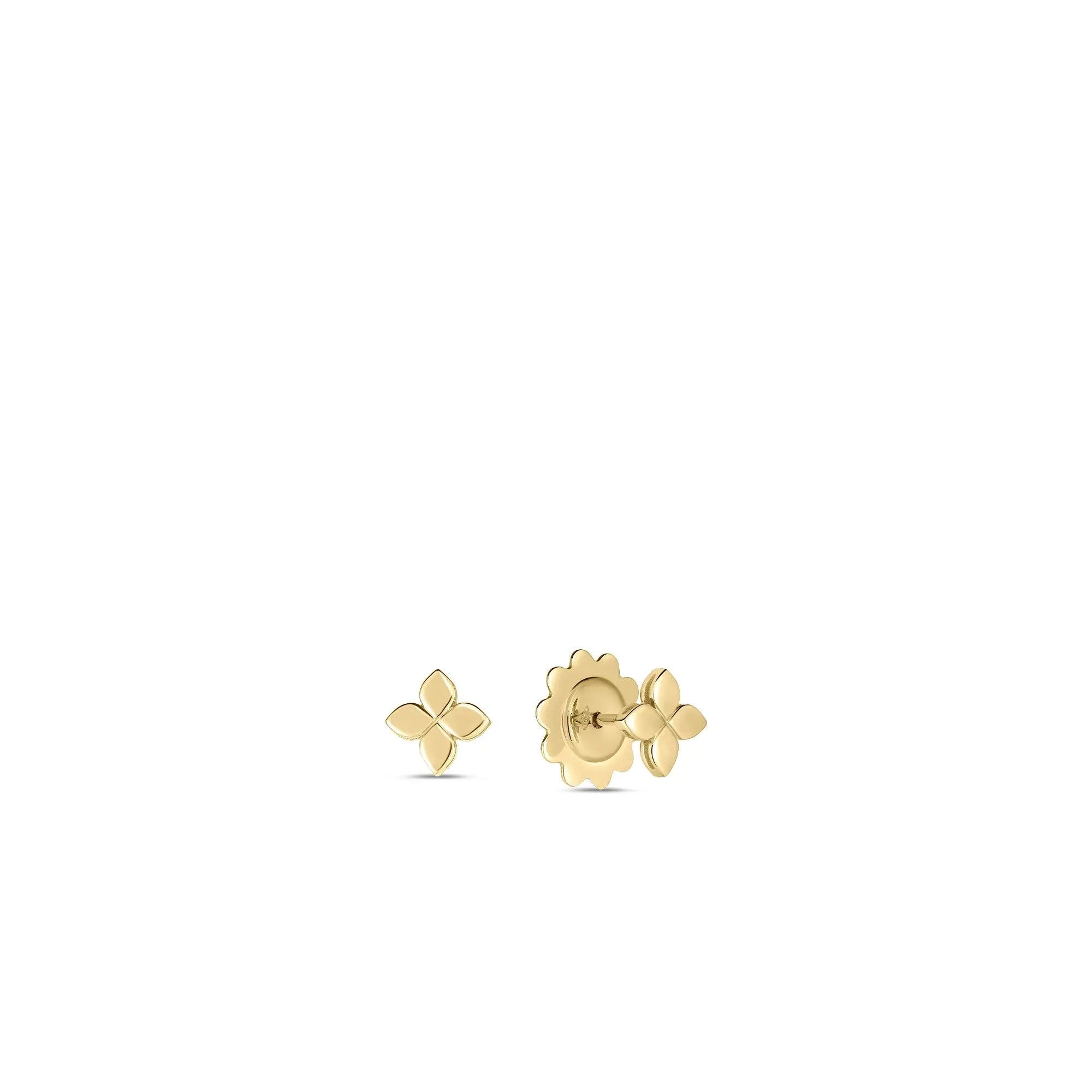 18KY Gold Love In Verona Small Flower Stud Earrings