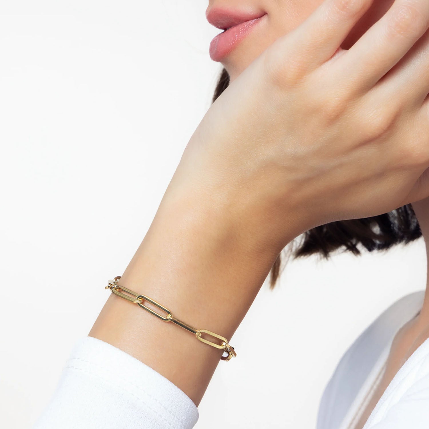 Roberto Coin 18K Yellow Gold Paperclip Bracelet 7"