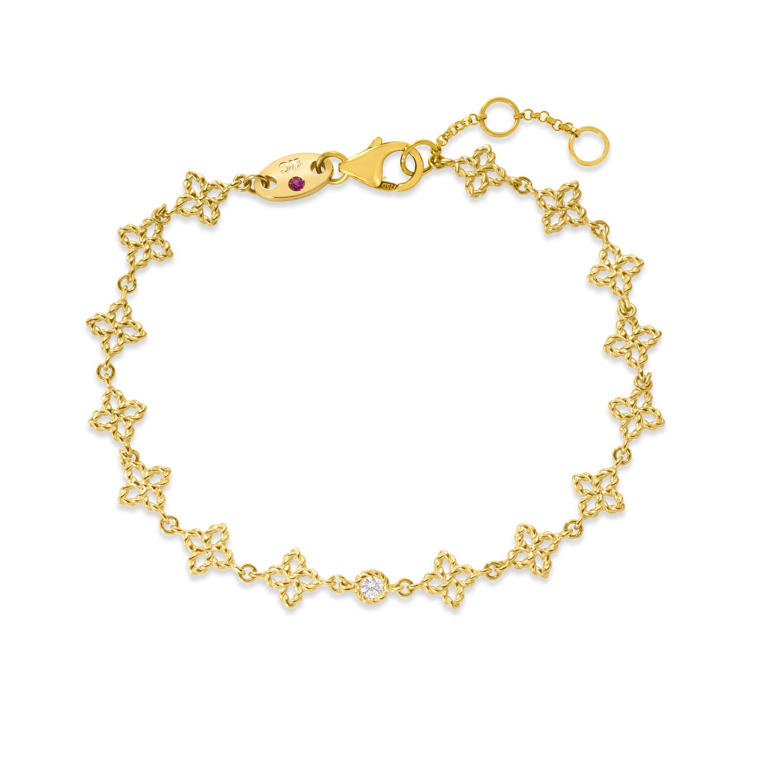 Video Thumbnail: Roberto Coin Yellow Gold Princess Flower Diamond Flower Link Bracelet 0 - Roberto Coin 18k Yellow Gold Princess Flower Diamond &amp; Flower Link Bra
