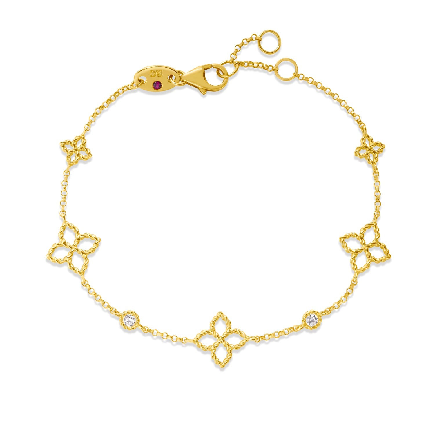 Video Thumbnail: Roberto Coin Yellow Gold Princess Flower Diamond Flower Station Bracelet 0 8839 - Roberto Coin 18k Yellow Gold Princess Flower Diamond &amp; Flower Station