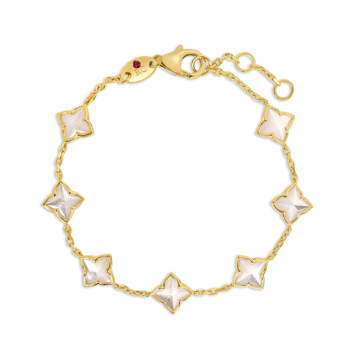 Roberto Coin 18K Yellow Gold Venetian Princess Carnival Station Bracelet 7”