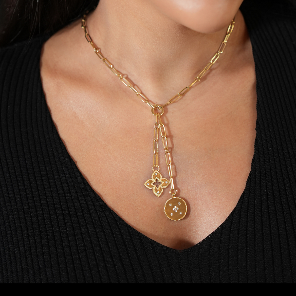 Video Thumbnail: Roberto Coin Yellow Gold Venetian Princess Diamond Necklace 0 - Roberto Coin 18k Yellow Gold Venetian Princess Diamond Necklace 0.20ct