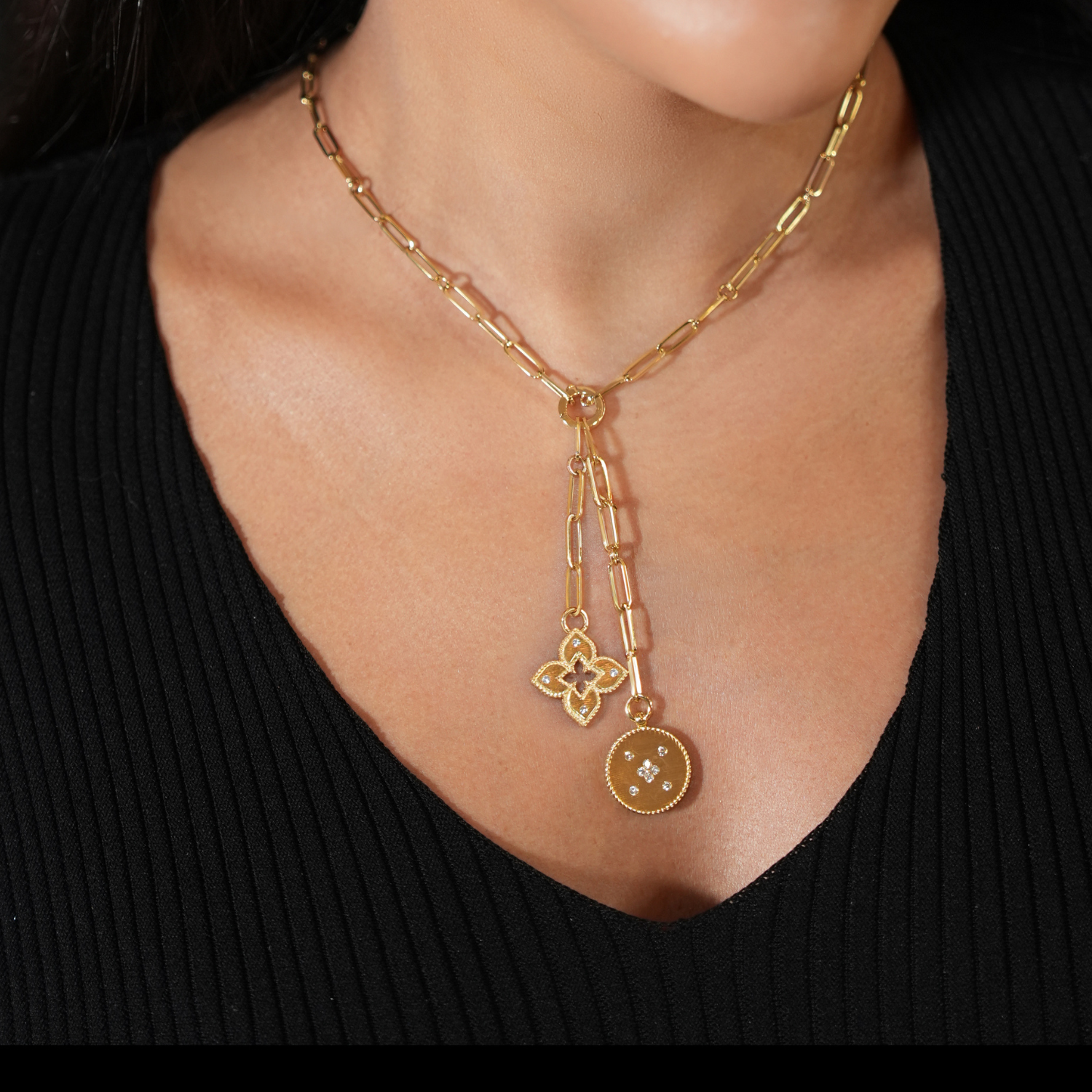 Video Thumbnail: Roberto Coin Yellow Gold Venetian Princess Diamond Necklace 0 4703 - Roberto Coin 18k Yellow Gold Venetian Princess Diamond Necklace 0.20ct