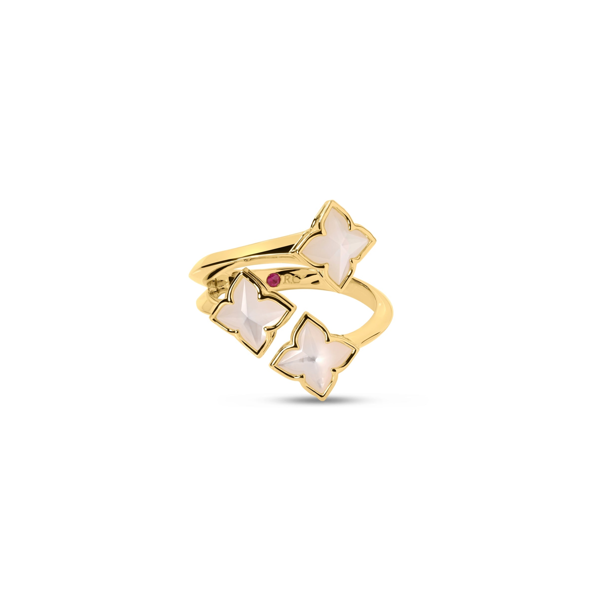 Video Thumbnail: Roberto Coin Yellow Gold Venetian Princess Flower Ring - Roberto Coin 18k Yellow Gold Venetian Princess Carnival Pearl Three Ro