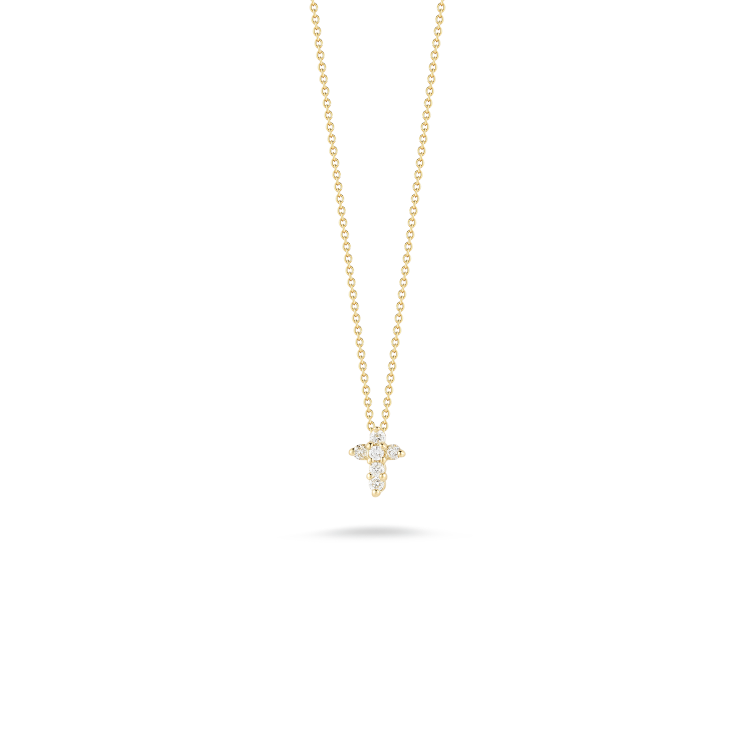 18KY Gold Tiny Treasures Diamond Baby Cross Necklace