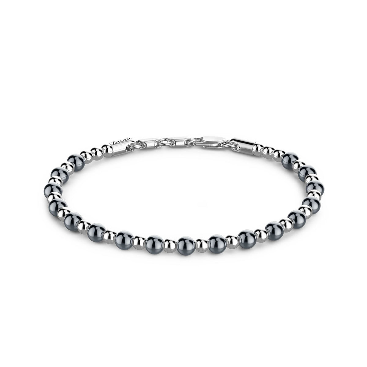 Soft Silver Bracelet with Blue Beads & Hard Natural Stones