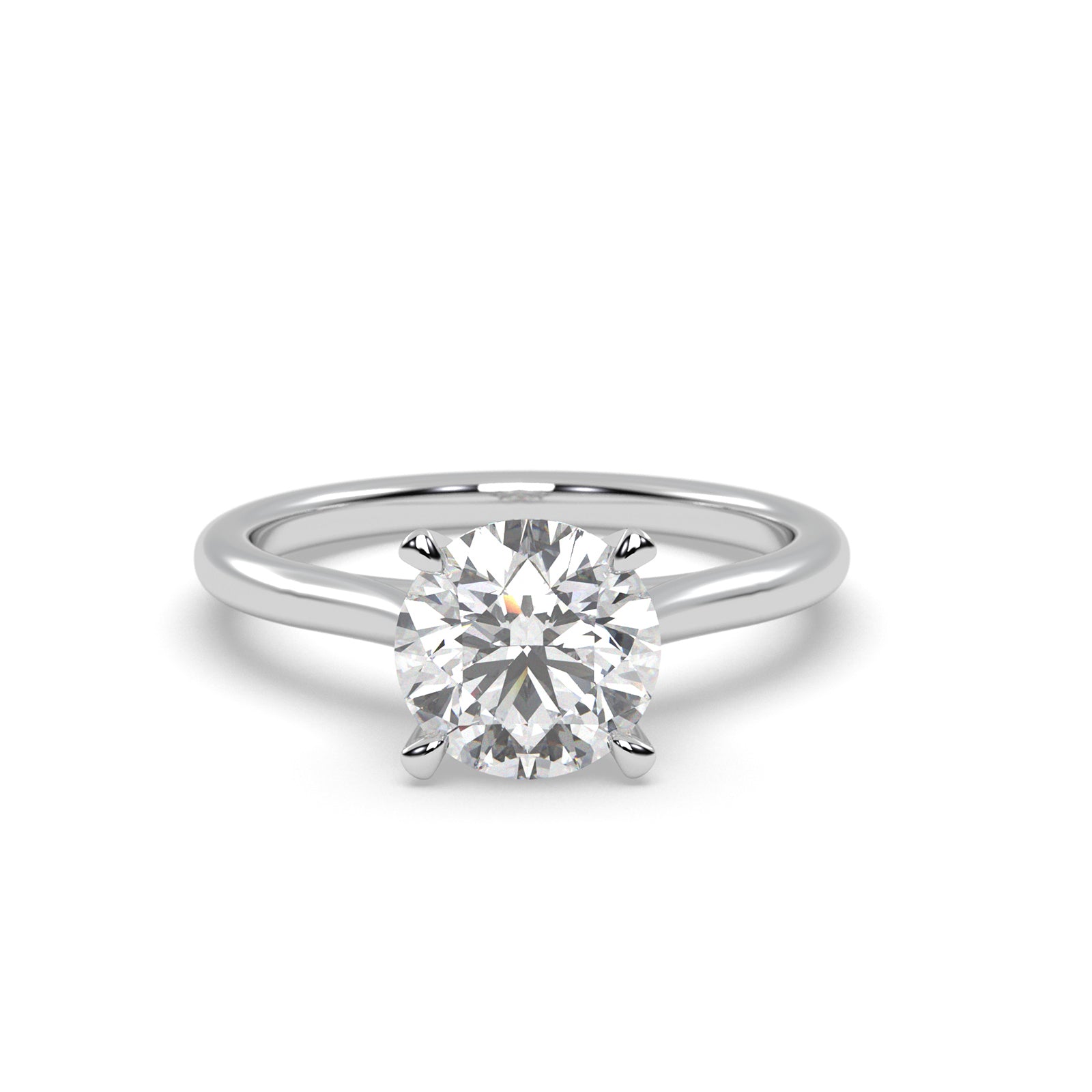 Stella Round Diamond Solitaire Engagement Ring in Platinum