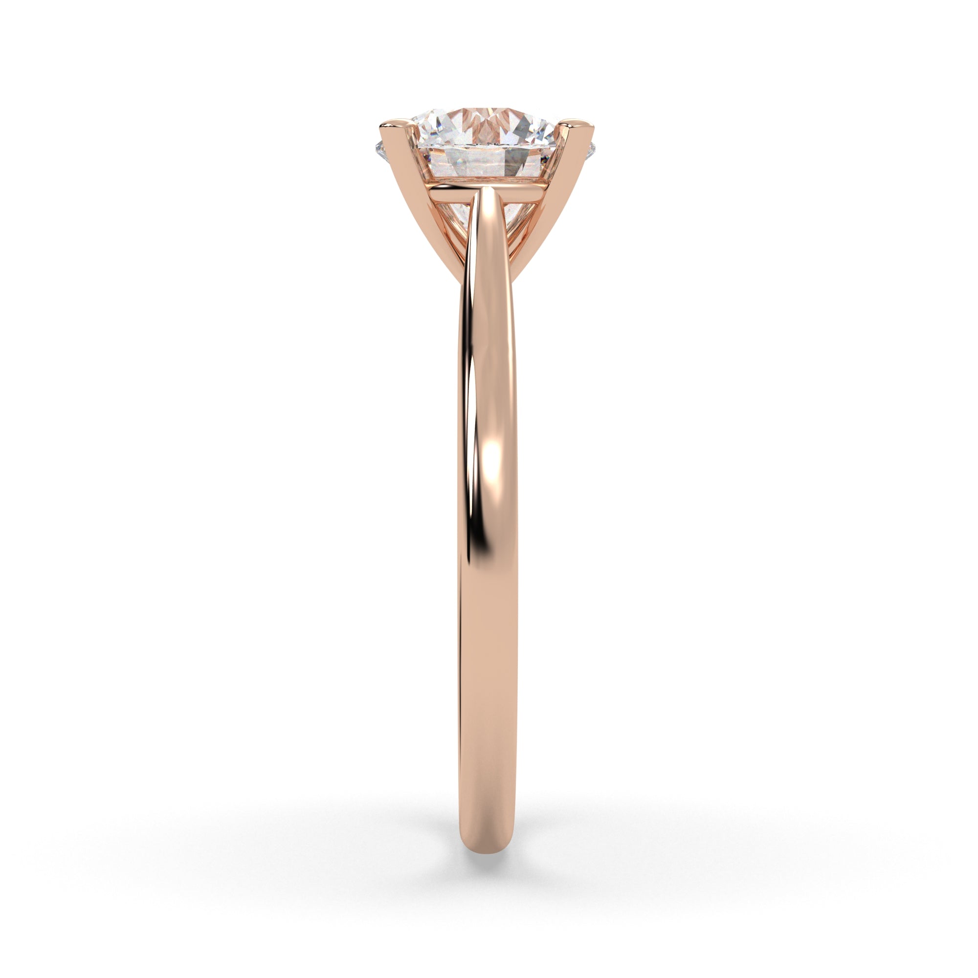 Stella Round Diamond Solitaire Engagement Ring in Rose Gold