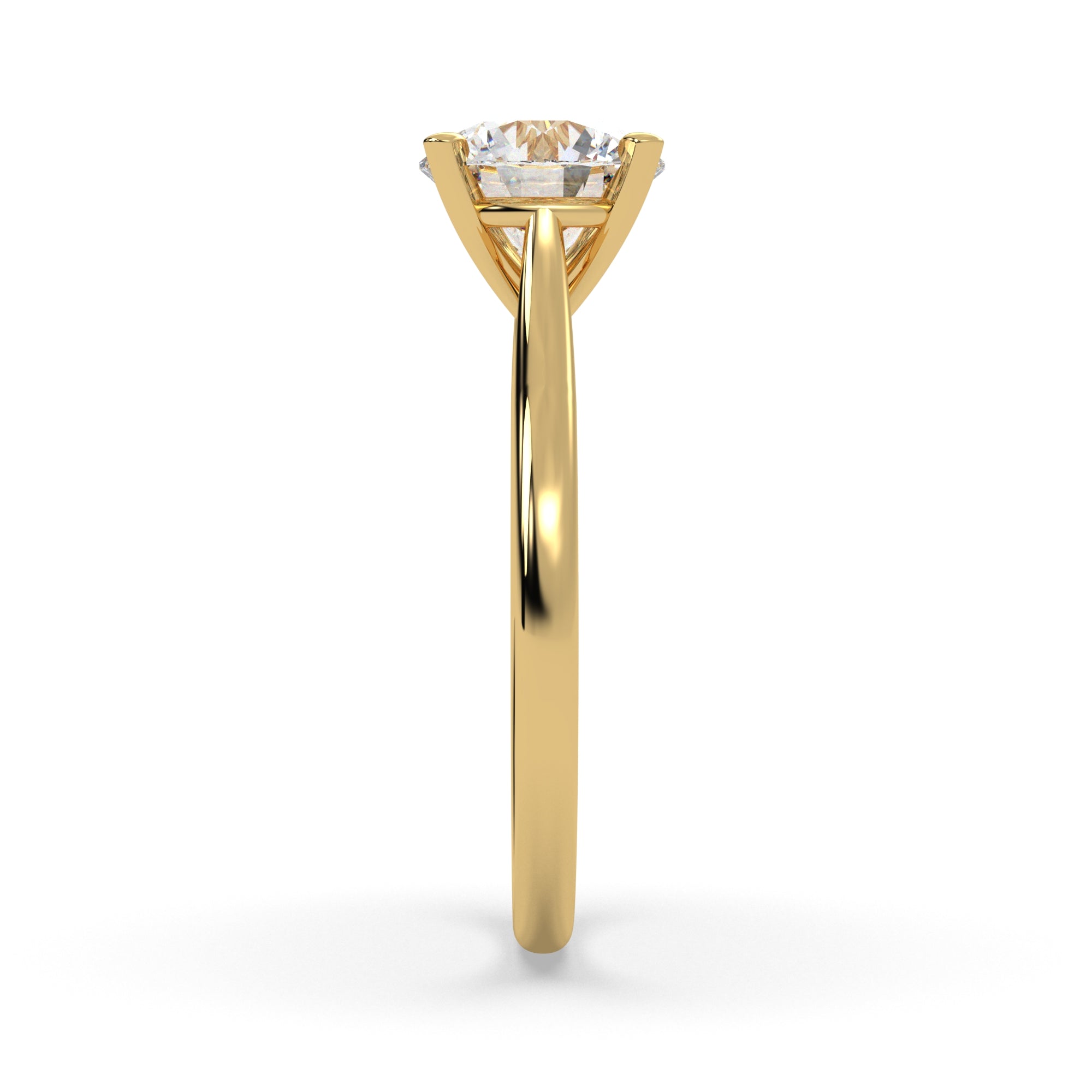 Stella Round Diamond Solitaire Engagement Ring in Yellow Gold