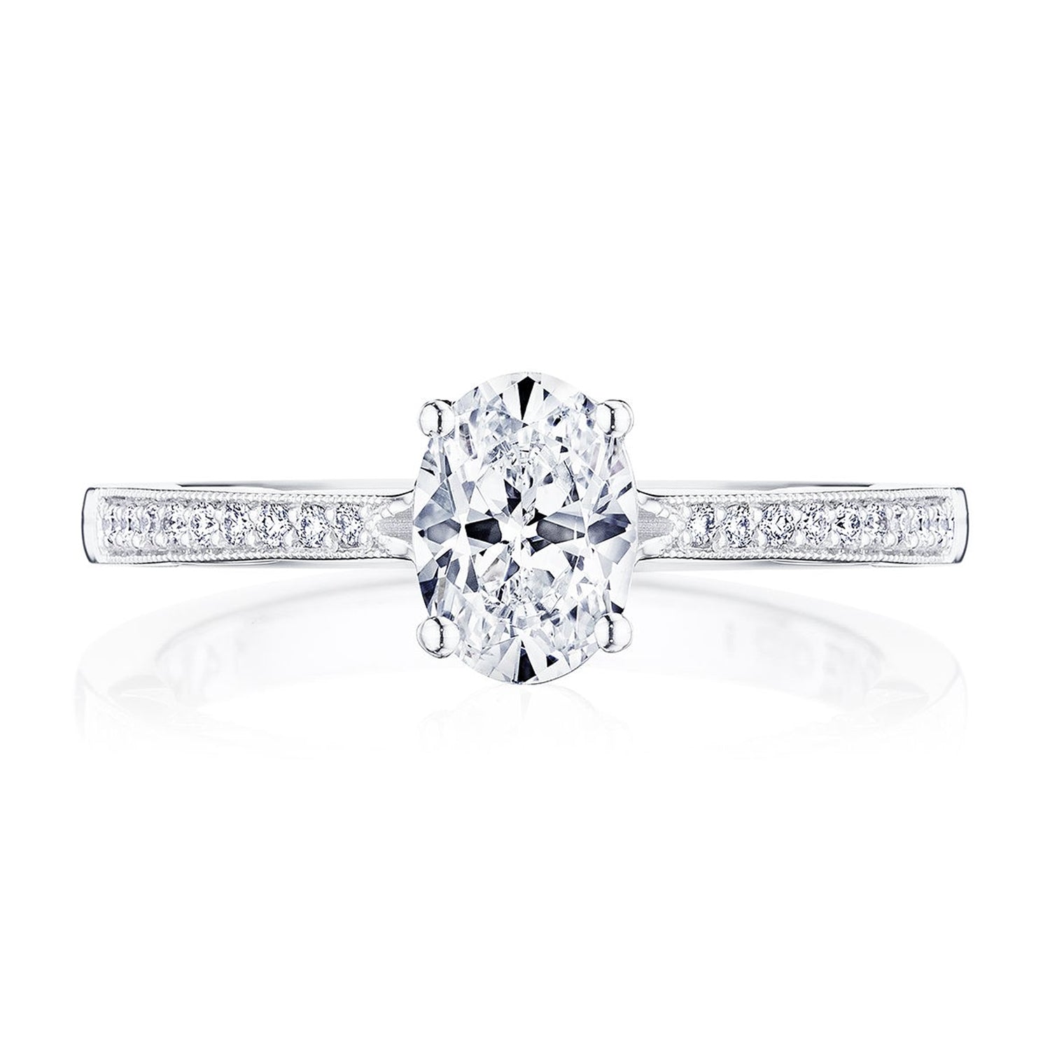 Tacori 14K White Gold Coastal Crescent Engagement Ring  0.14ctw