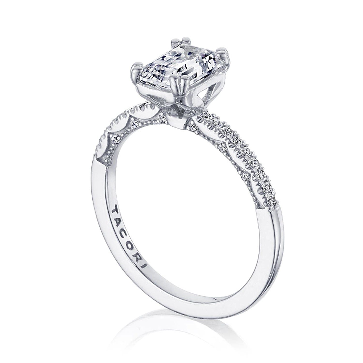 Tacori 14K White Gold Coastal Crescent Engagement Ring  0.19ctw