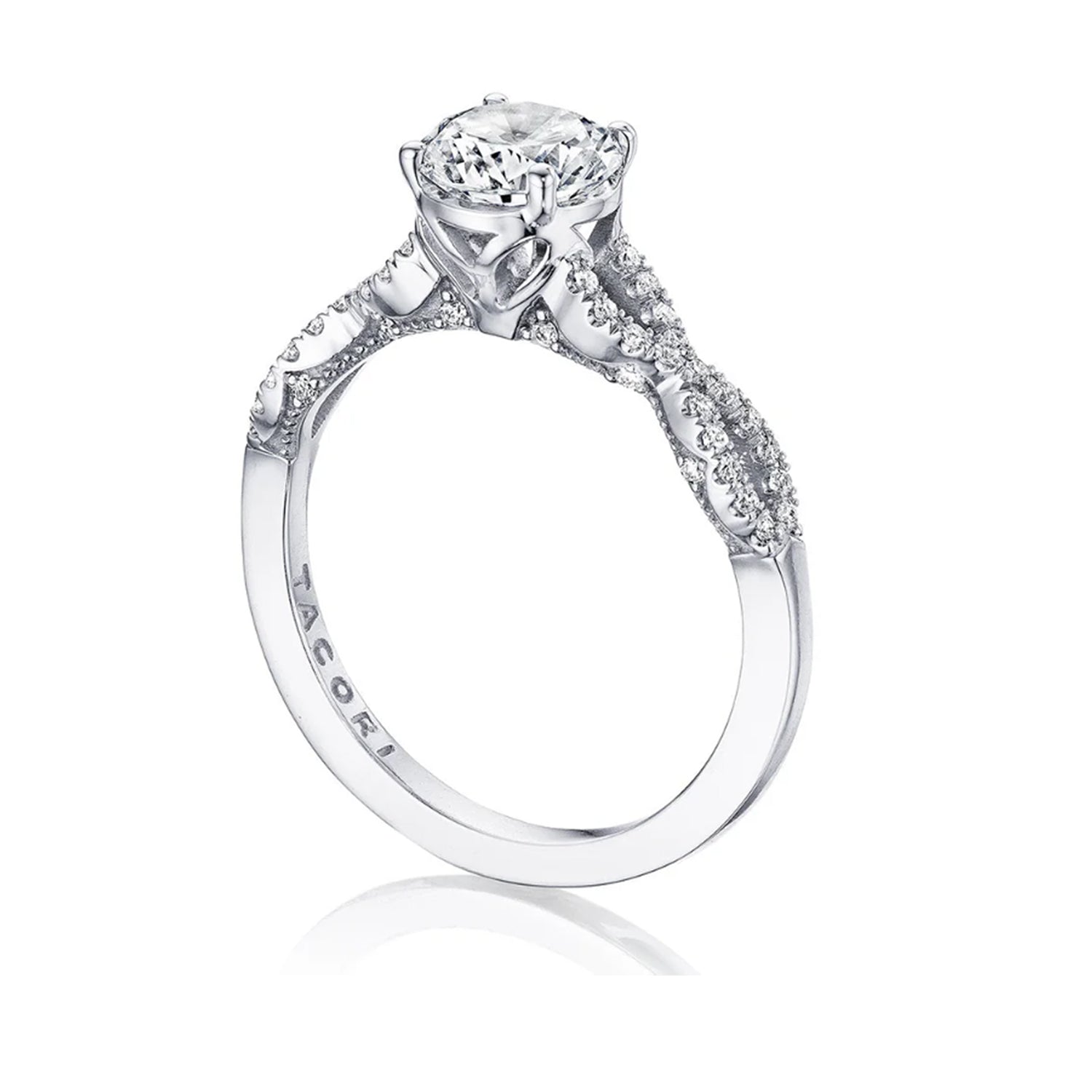 Tacori 14K White Gold Coastal Crescent Engagement Ring  0.25ctw