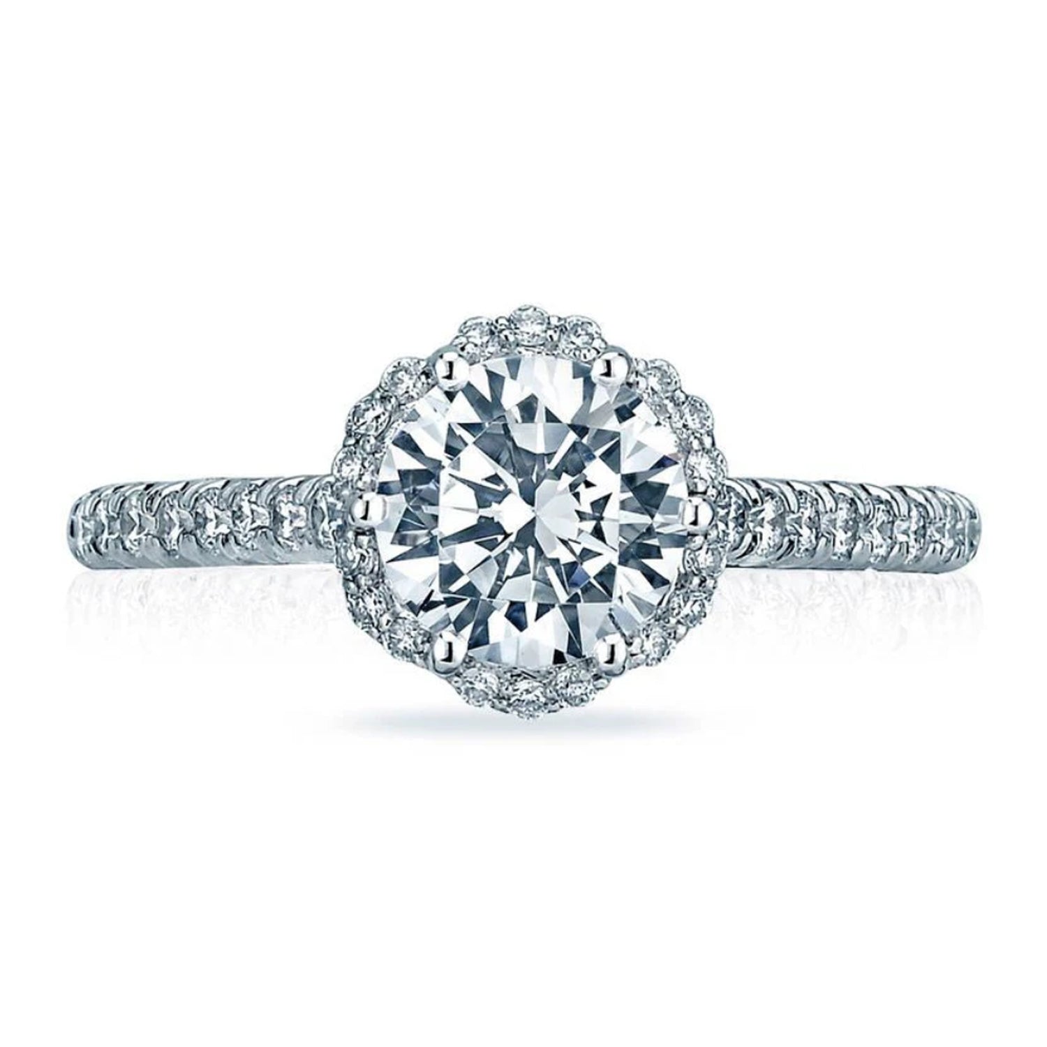Tacori 18K White Gold Petite Crescent Engagement Ring