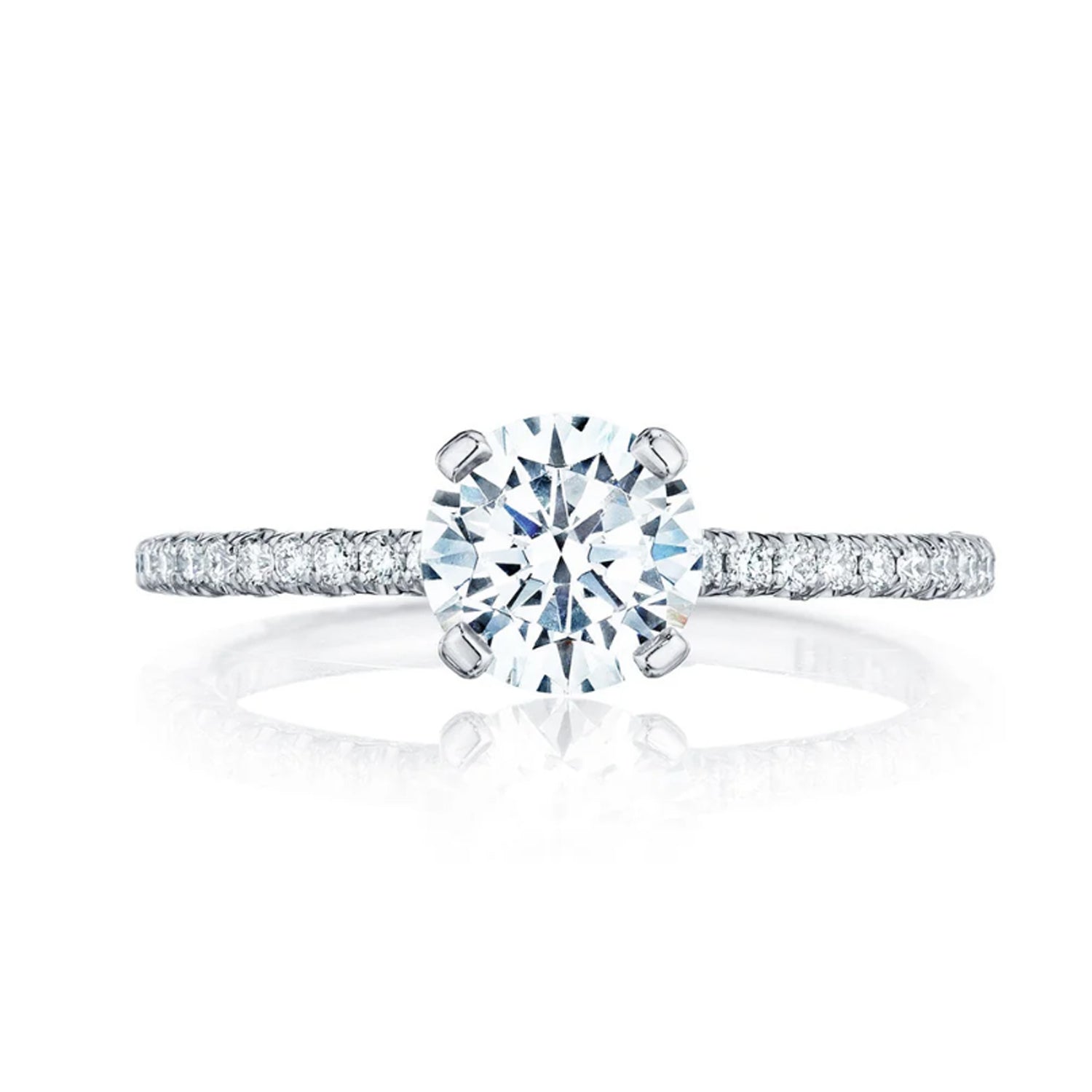 Tacori 18K White Gold Petite Crescent Engagement Ring  0.25ctw