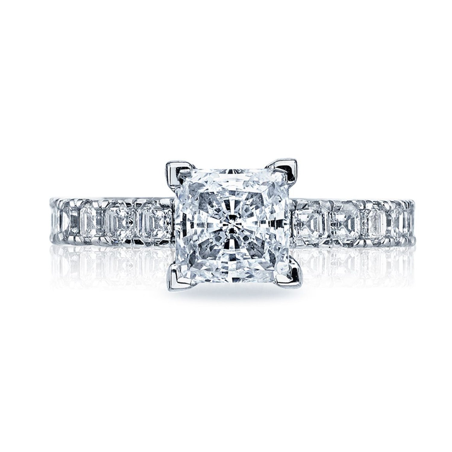 Tacori 18K White Gold Sculpted Crescent Engagement Ring 0.88ctw