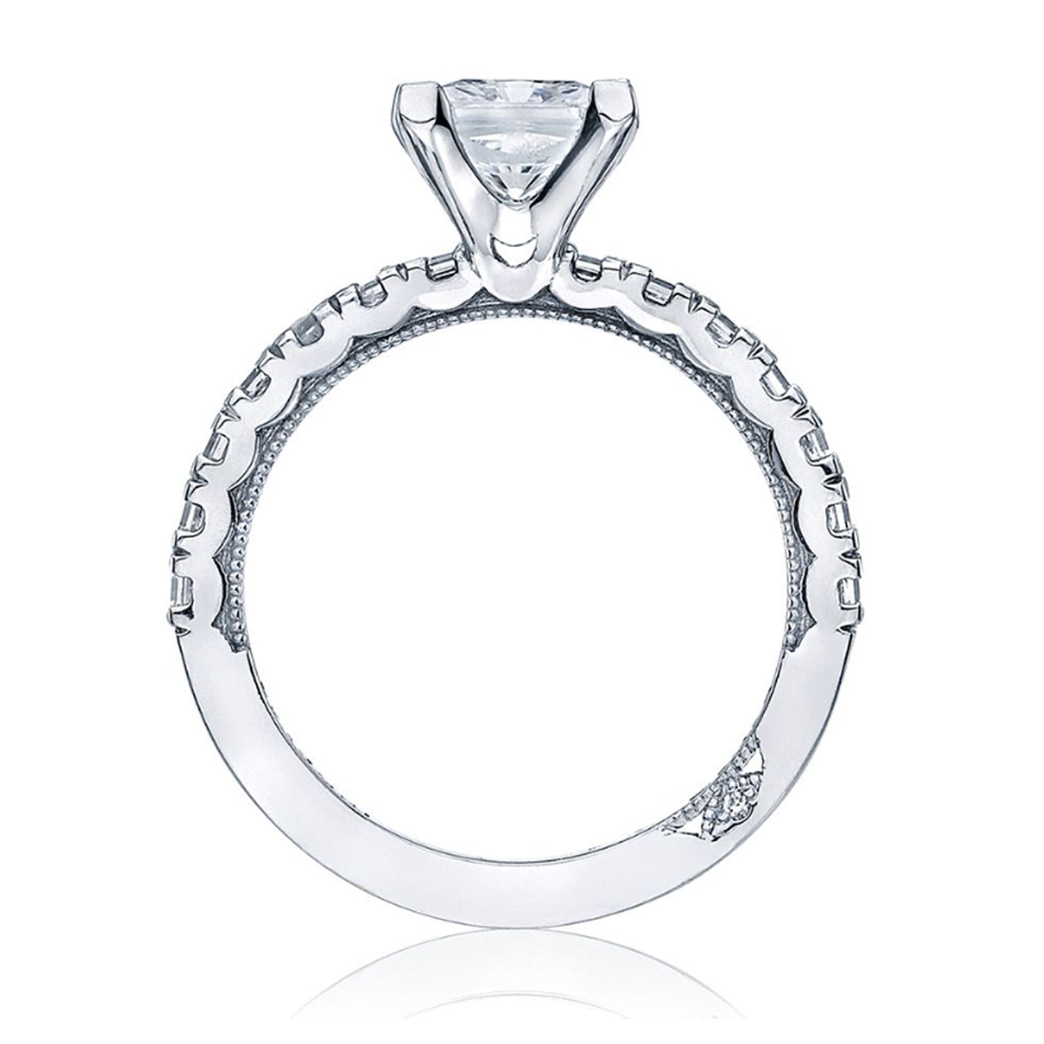 Tacori 18K White Gold Sculpted Crescent Engagement Ring 0.88ctw