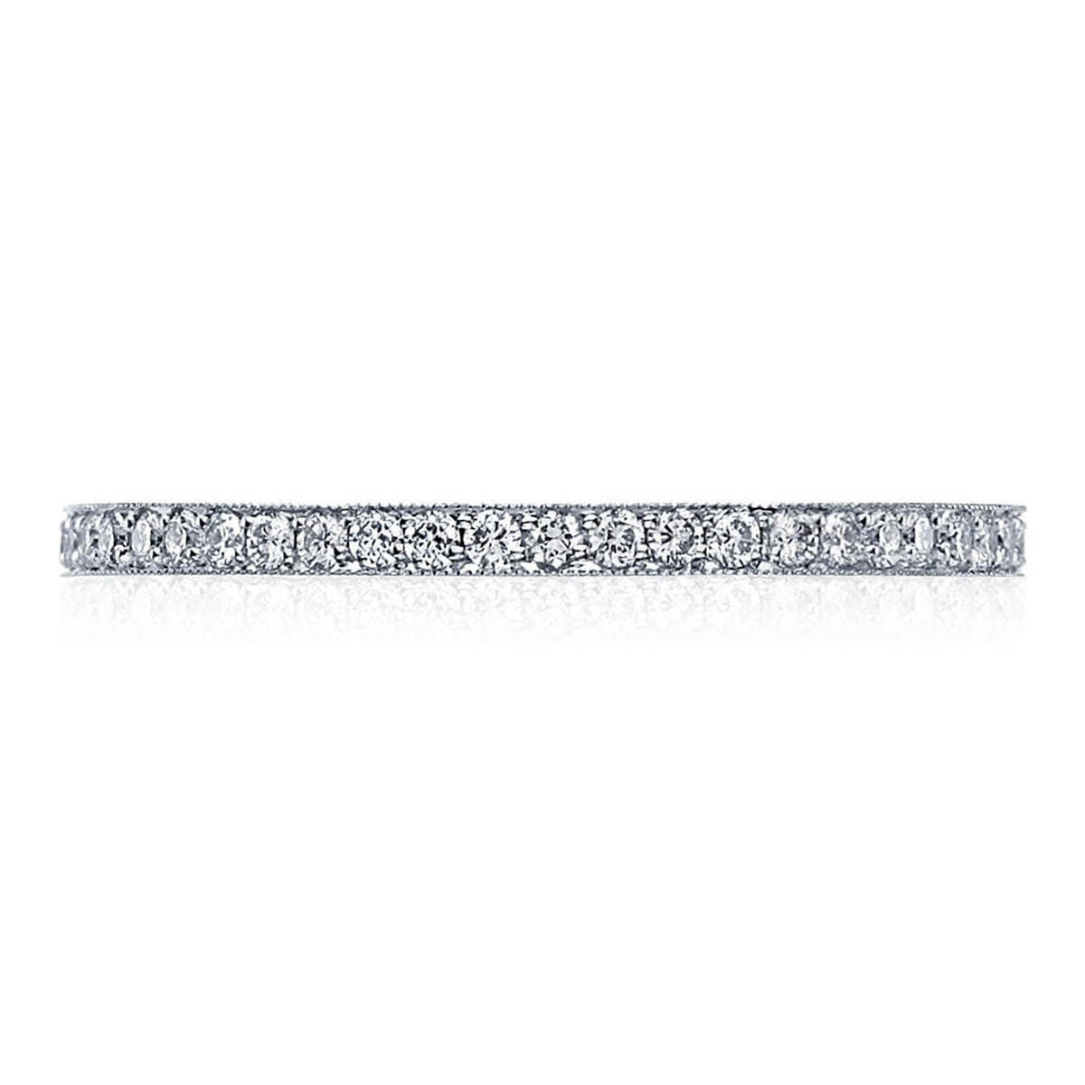 Tacori 18K White Gold Sculpted Crescent | Pavé Diamond Wedding Band  1.5mm