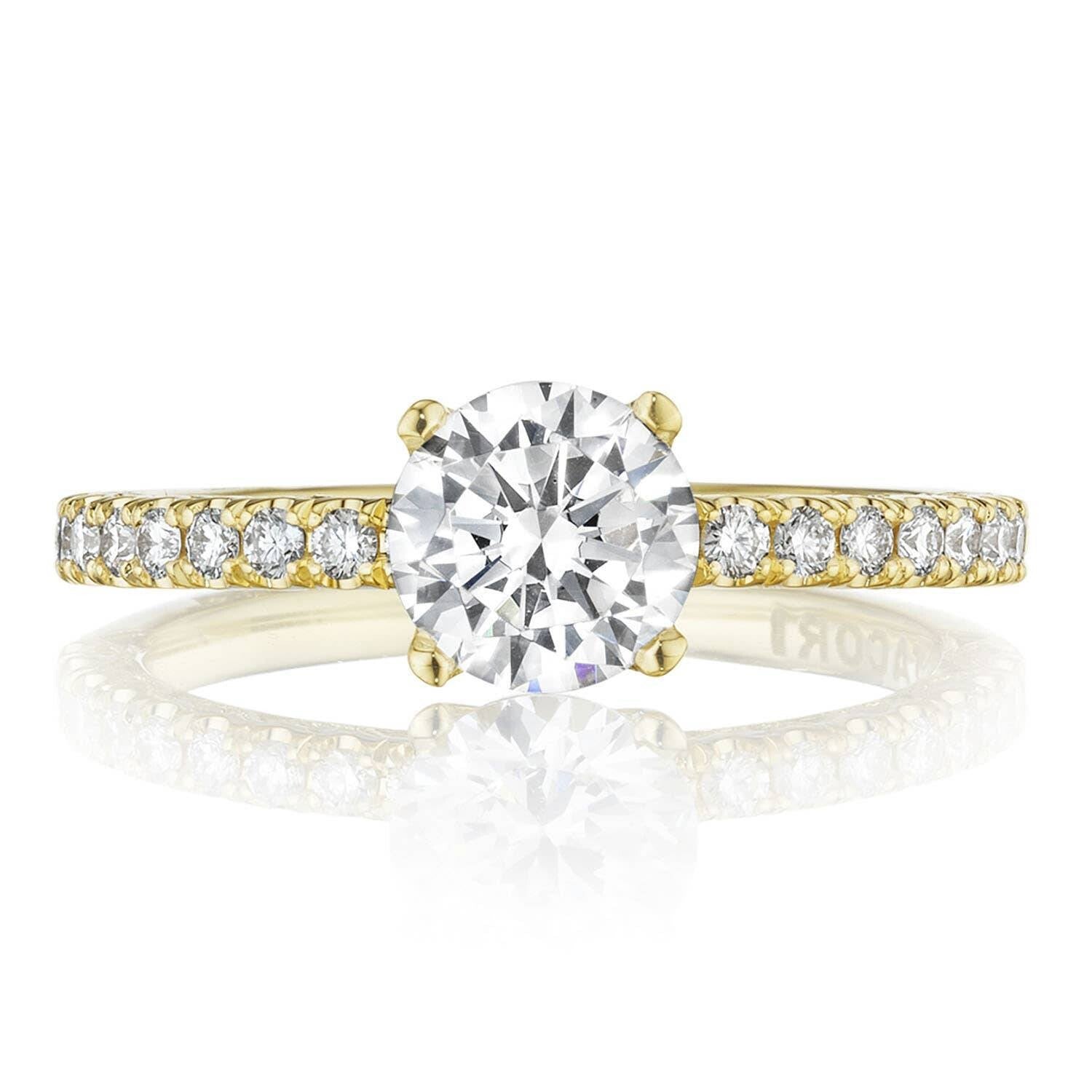 Tacori 18K Yellow Gold Petite Crescent Engagement Ring 0.34ctw