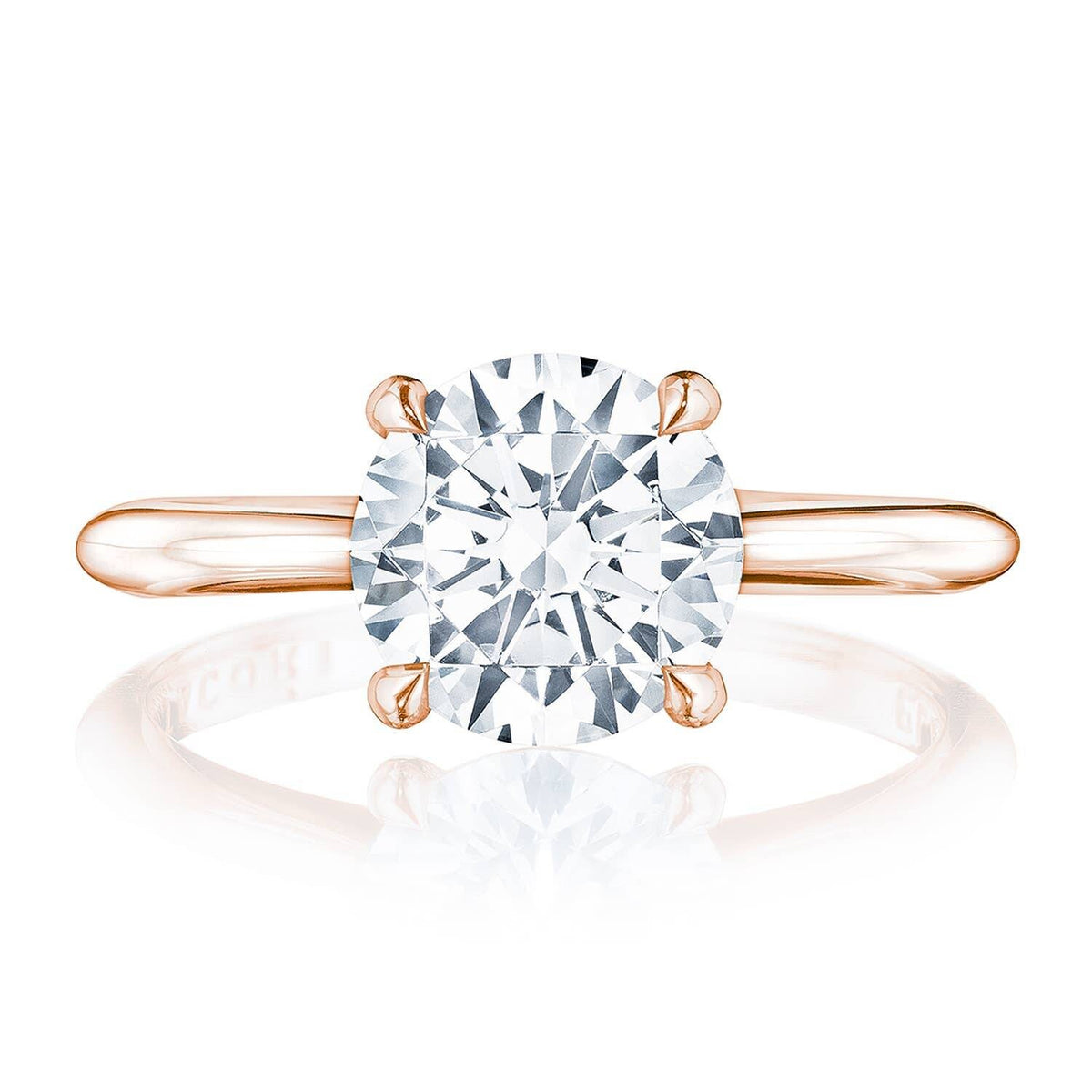 Tacori 18k Pink Gold Founders Collection Hidden Bloom Diamond  Ring 0.09ctw