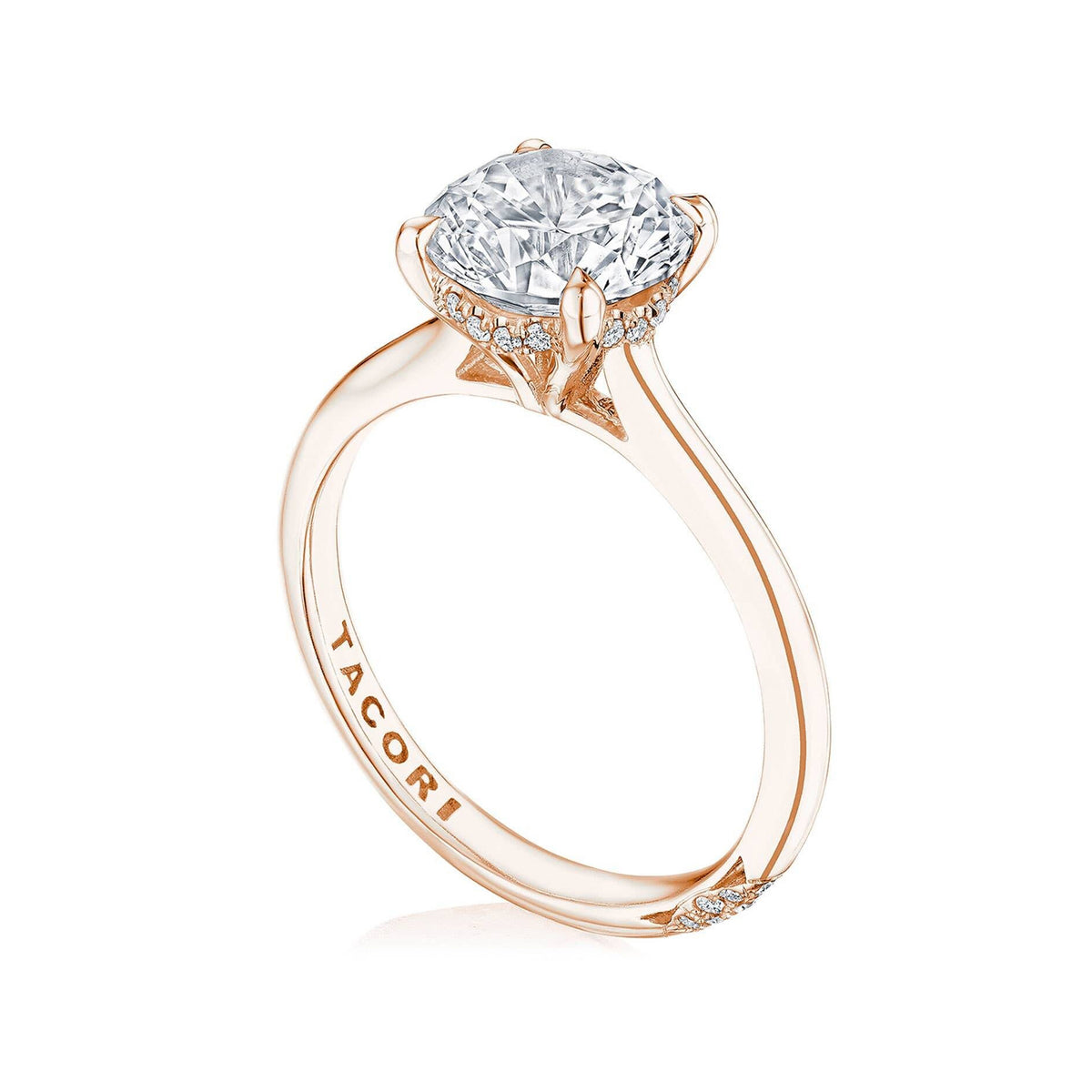Tacori 18k Pink Gold Founders Collection Hidden Bloom Diamond  Ring 0.09ctw