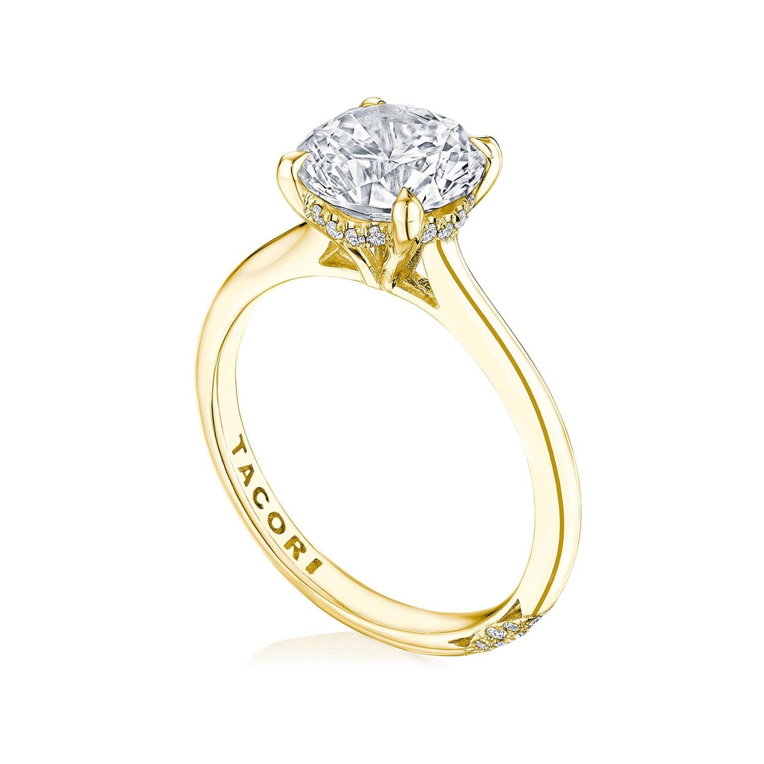 Tacori 18k Yellow Gold Founders Collection Hidden Bloom Diamond  Ring 0.09ctw
