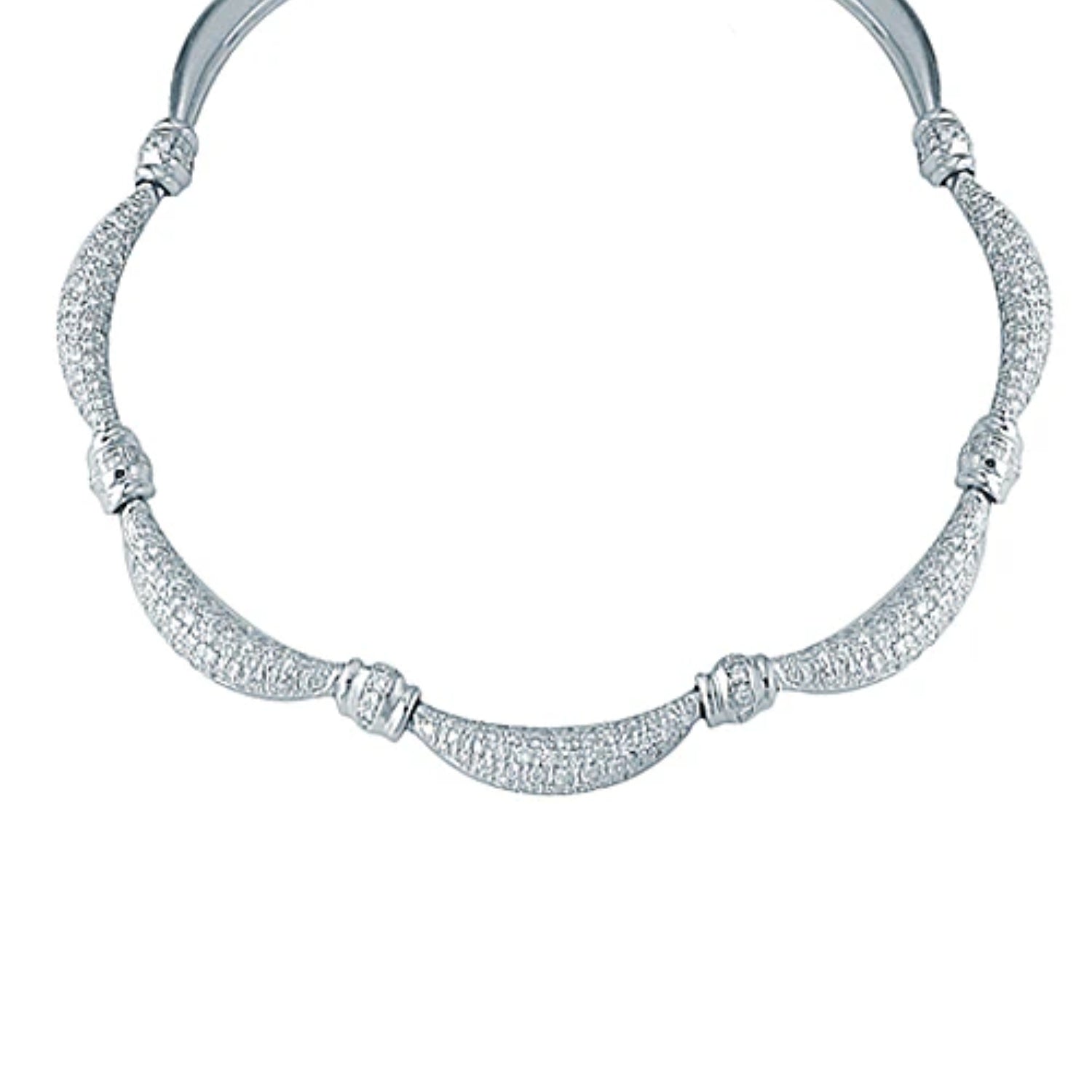 Scalloped Pave Diamond Necklace