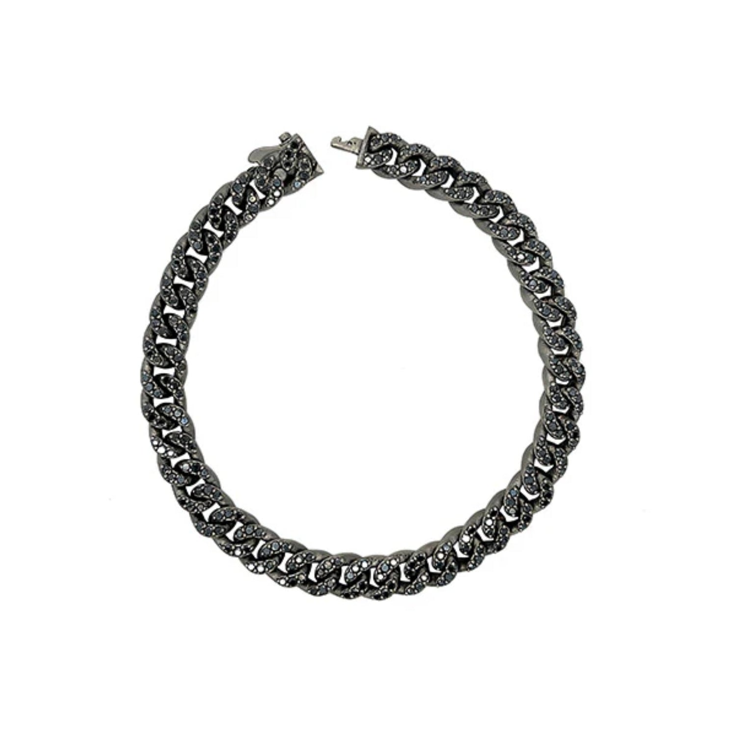 Black Diamond Curb Link Bracelet