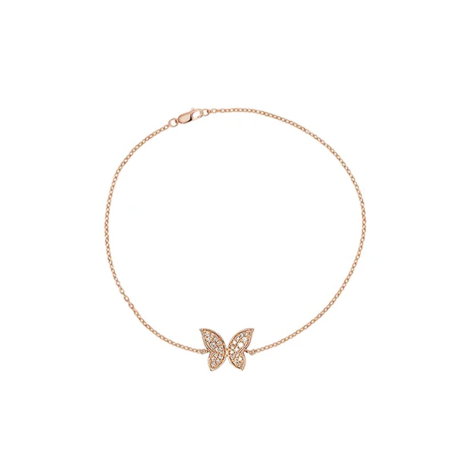 Rose Gold Diamond Butterfly Bracelet