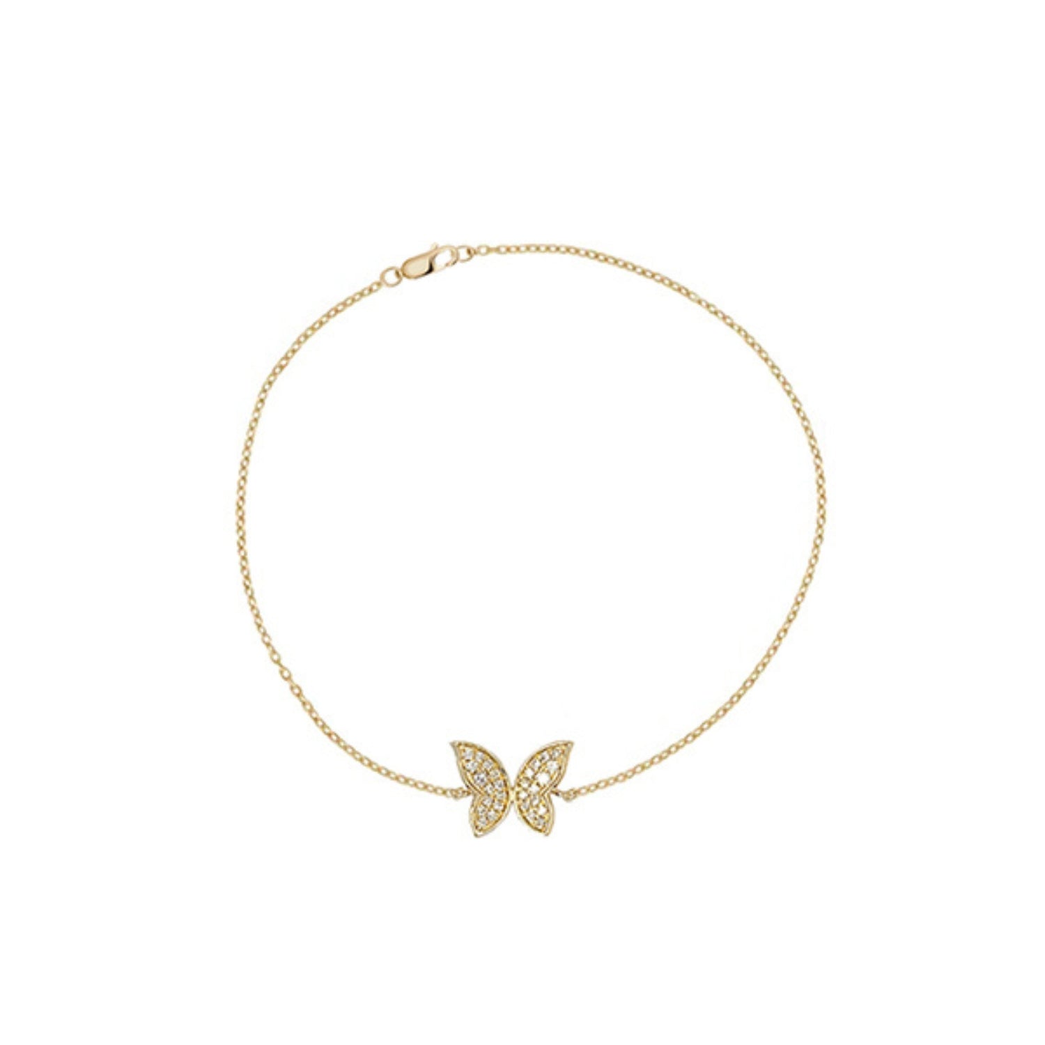 Yellow Gold Diamond Butterfly Bracelet