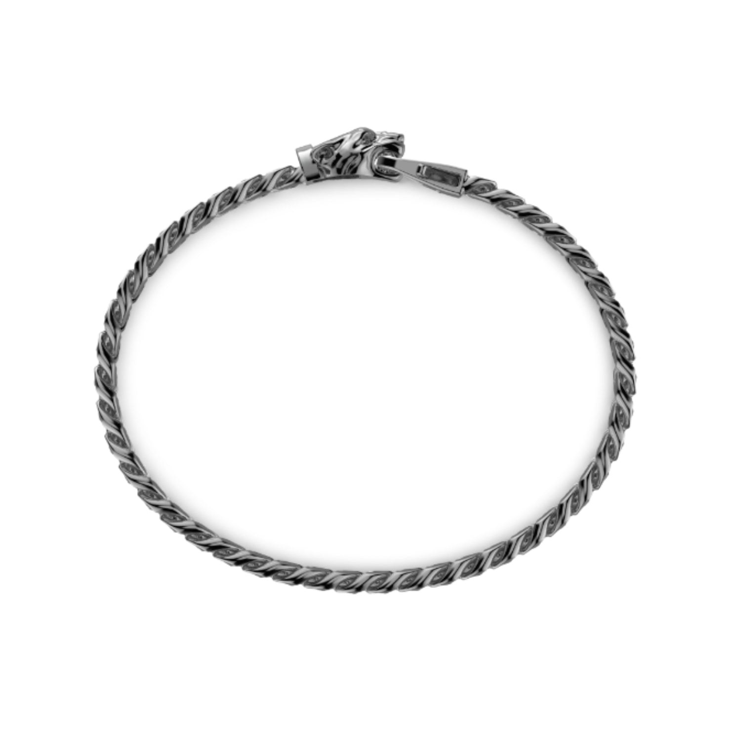 Zancan Panther Head Curb Chain Bracelet