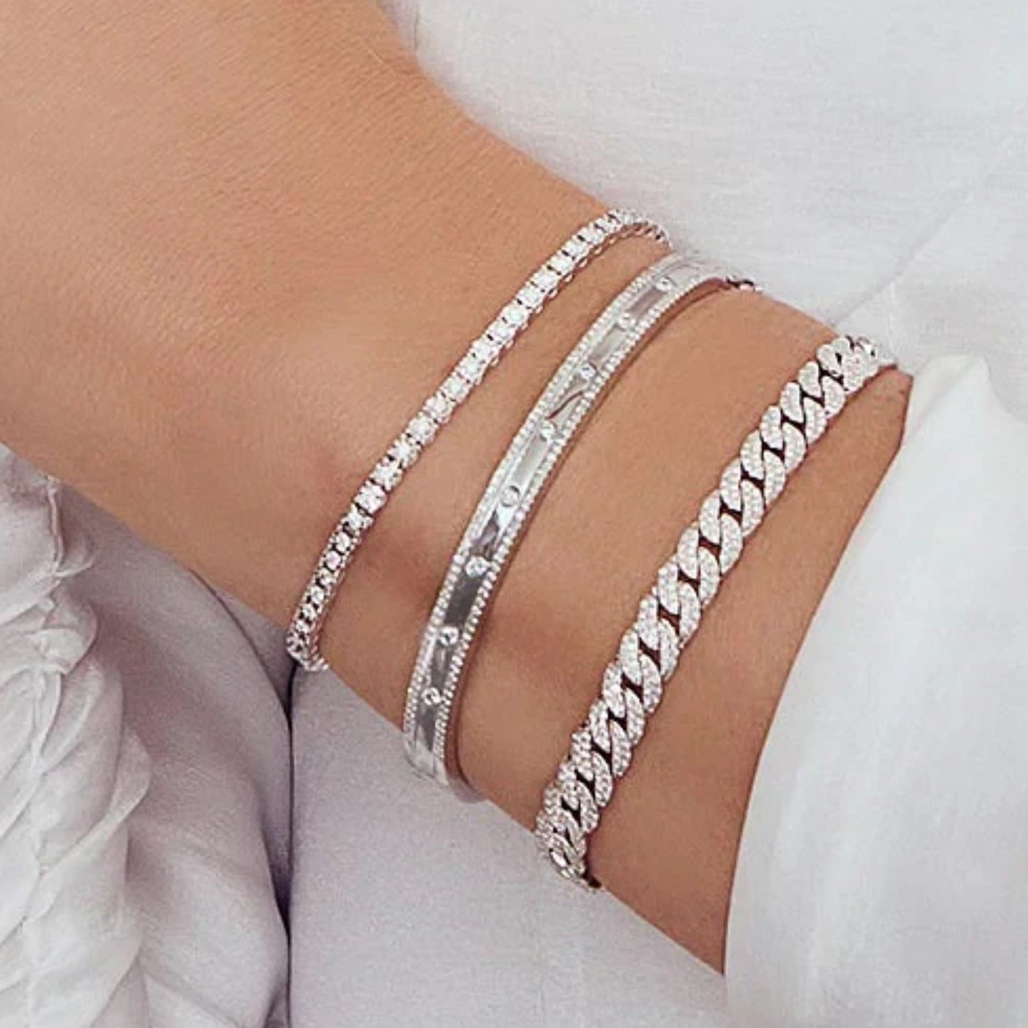 Pave Diamond Link Bracelet