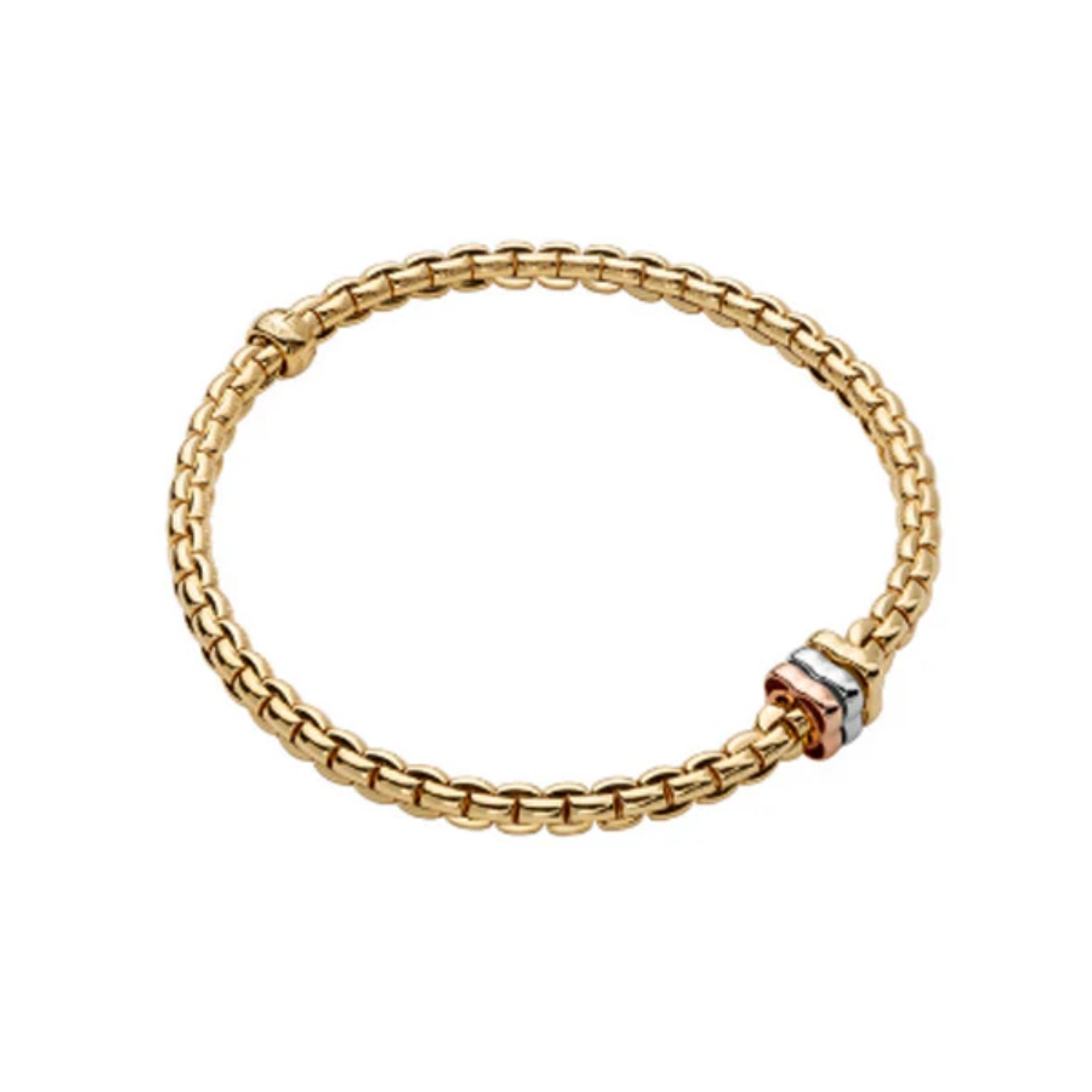 FOPE Eka Collection Tri-Gold Rondel Bracelet