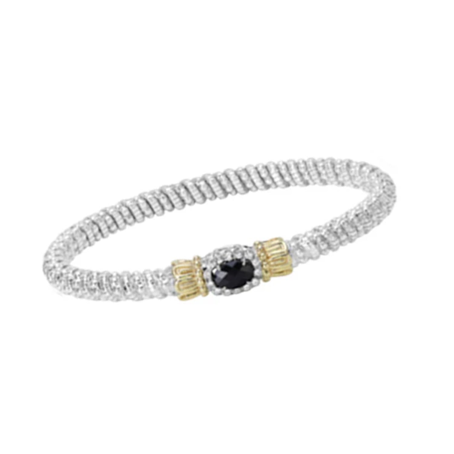 Vahan Gold & Sterling Silver Art Deco Onyx Bracelet