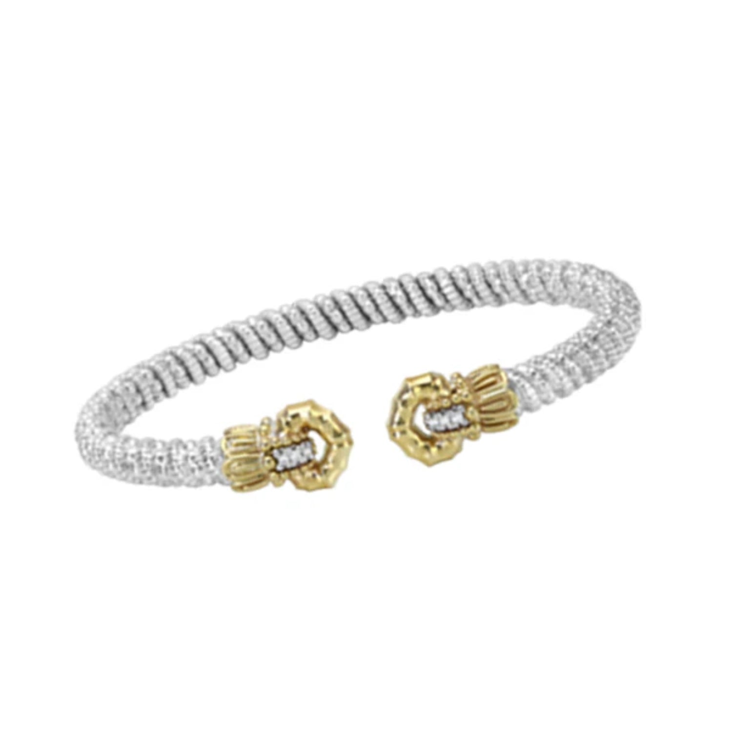 Vahan Gold & Sterling Silver Crown Bangle