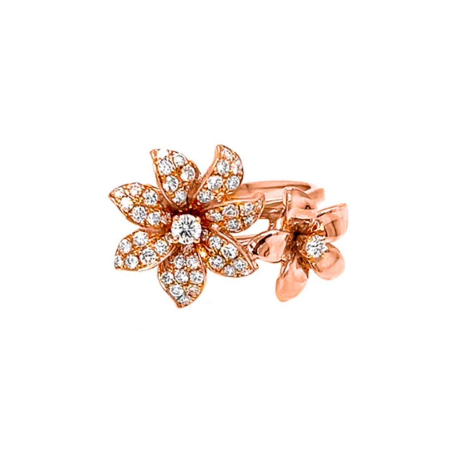 Rose Gold Diamond Flower Ring