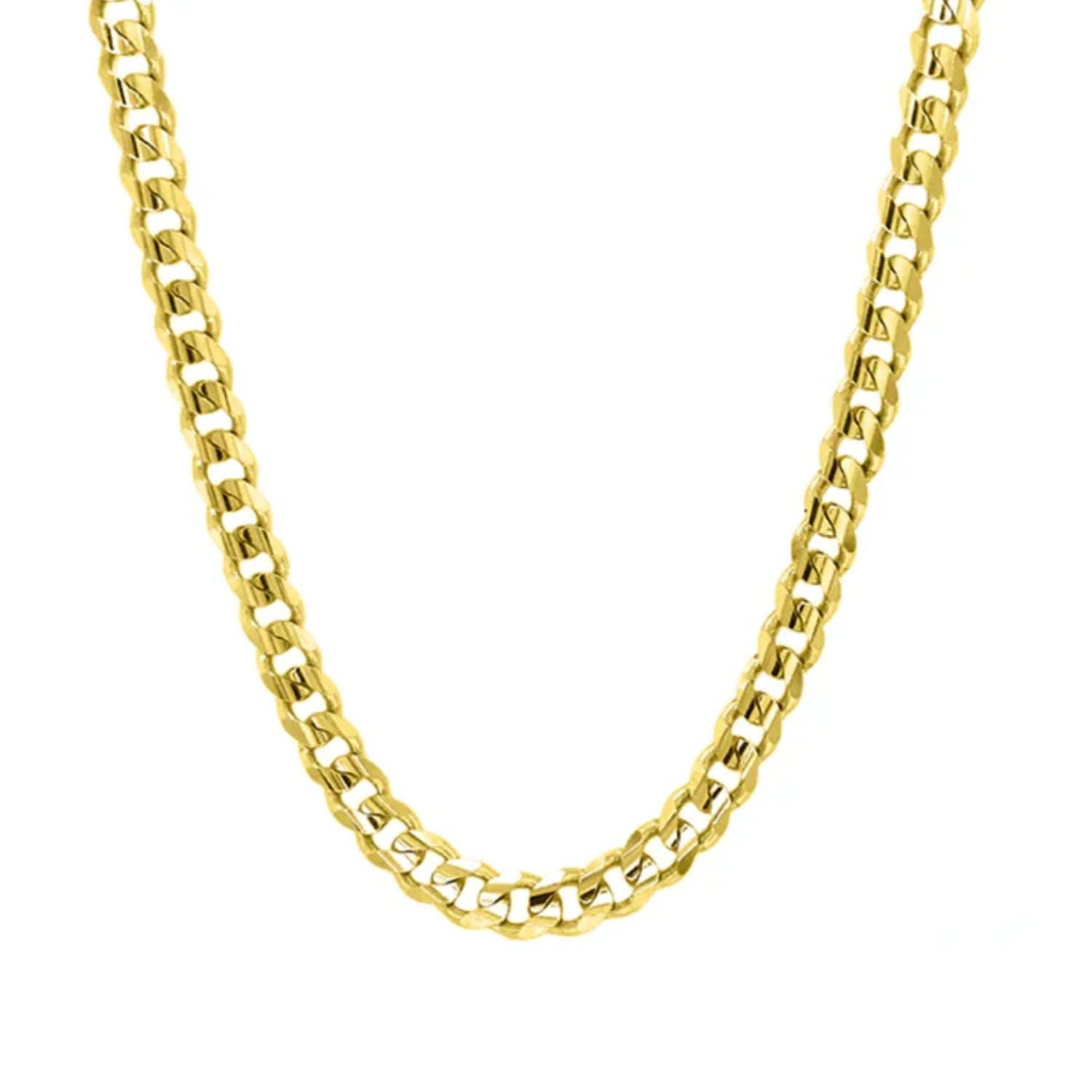 Flat Curb 18k Yellow Gold Chain 26"