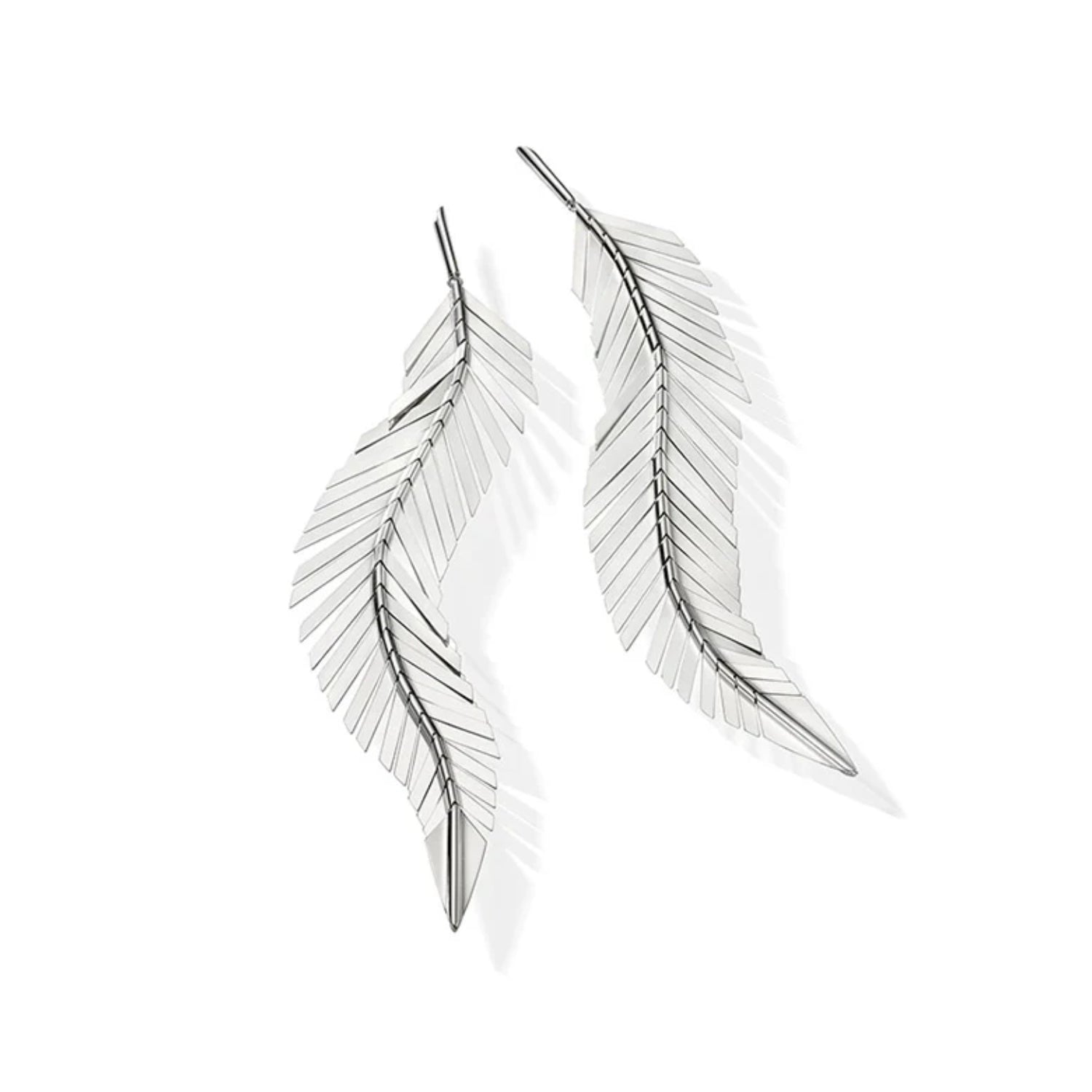 Cadar Design Large Feather Drop Earrings