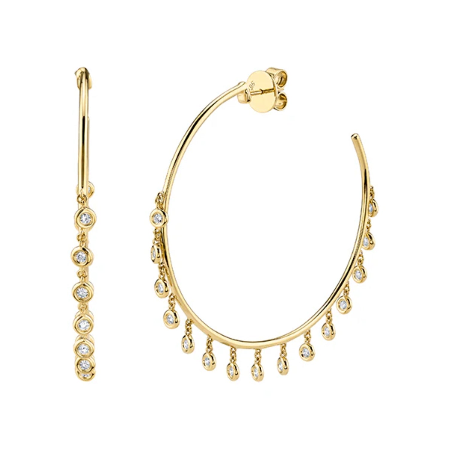 Diamond Shaker Hoop Earrings