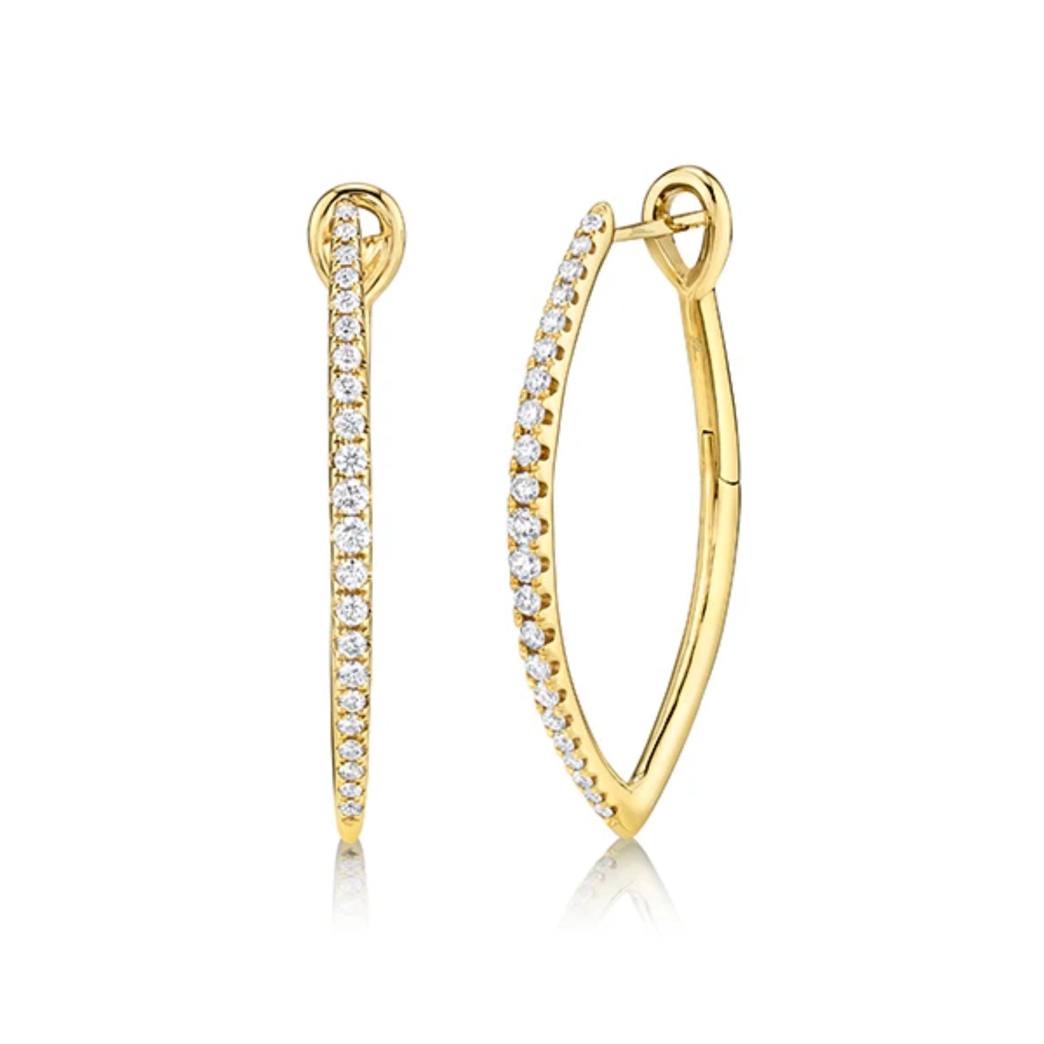 Marquise Diamond Hoop Earrings