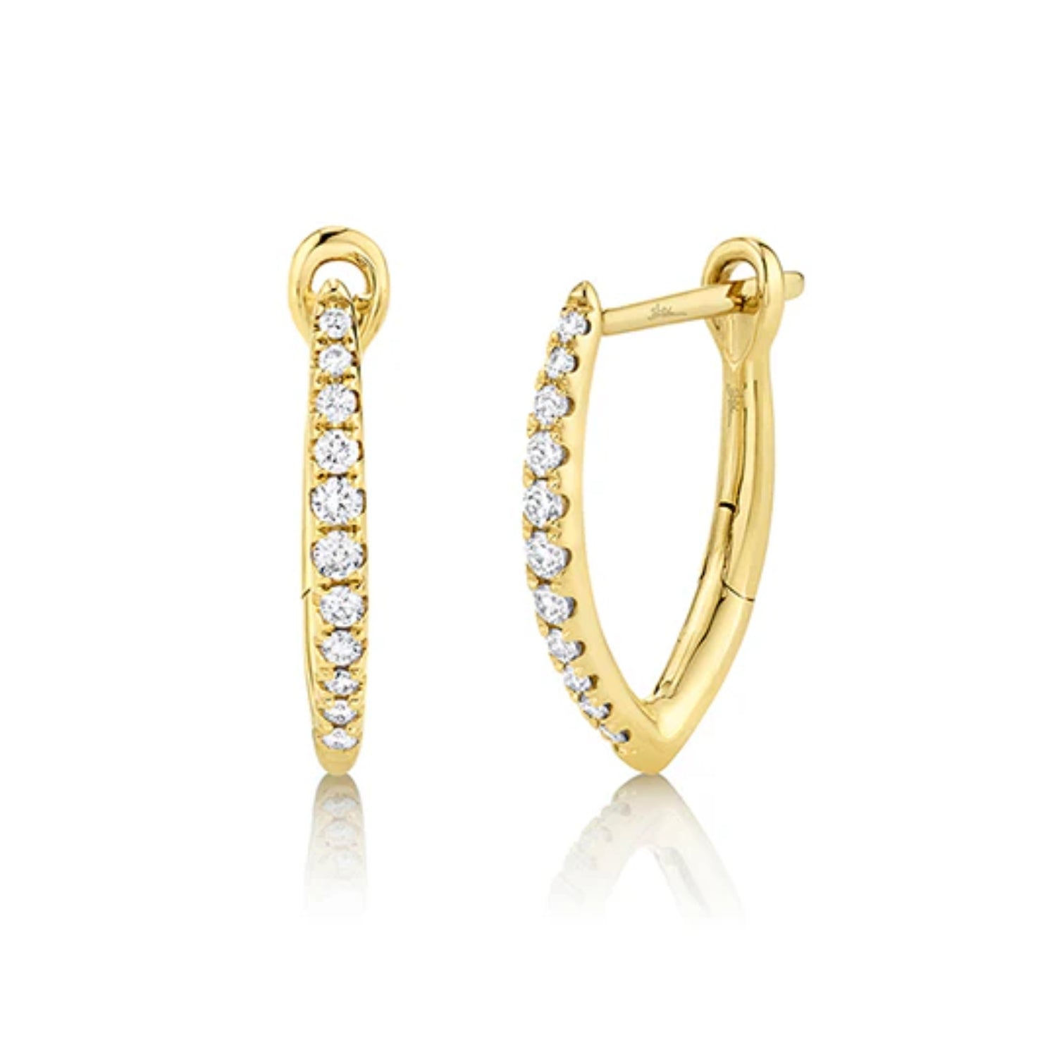 Small Marquise Diamond Hoop Earrings