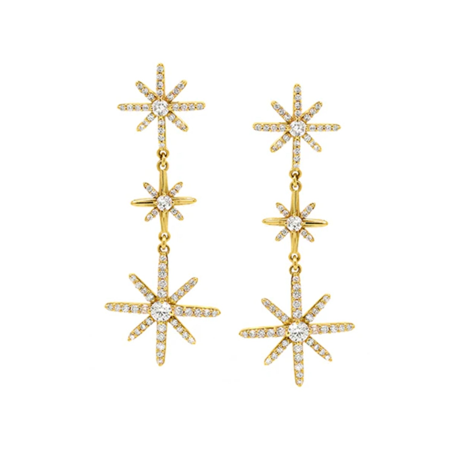 Starburst Diamond Drop Earrings