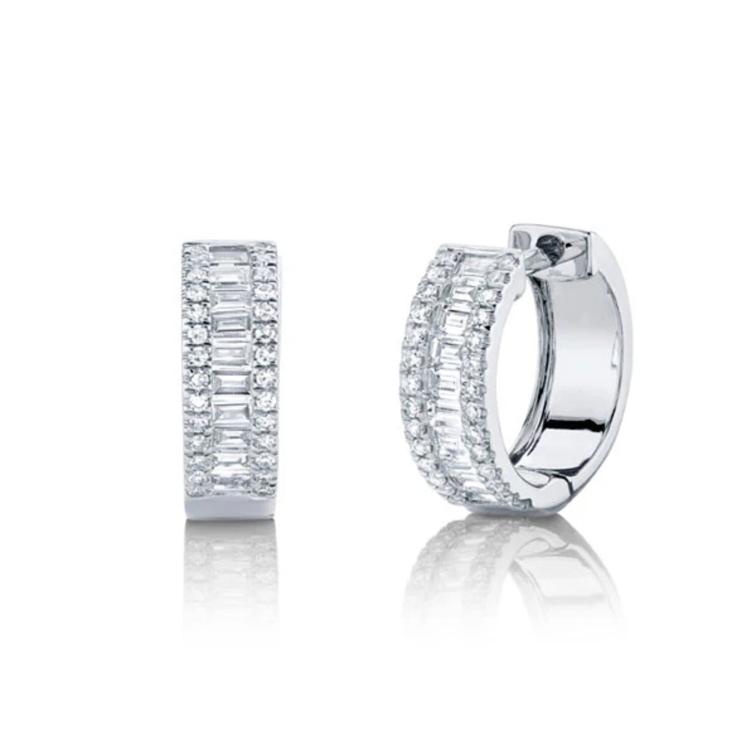 Baguette Diamond Huggie Earrings