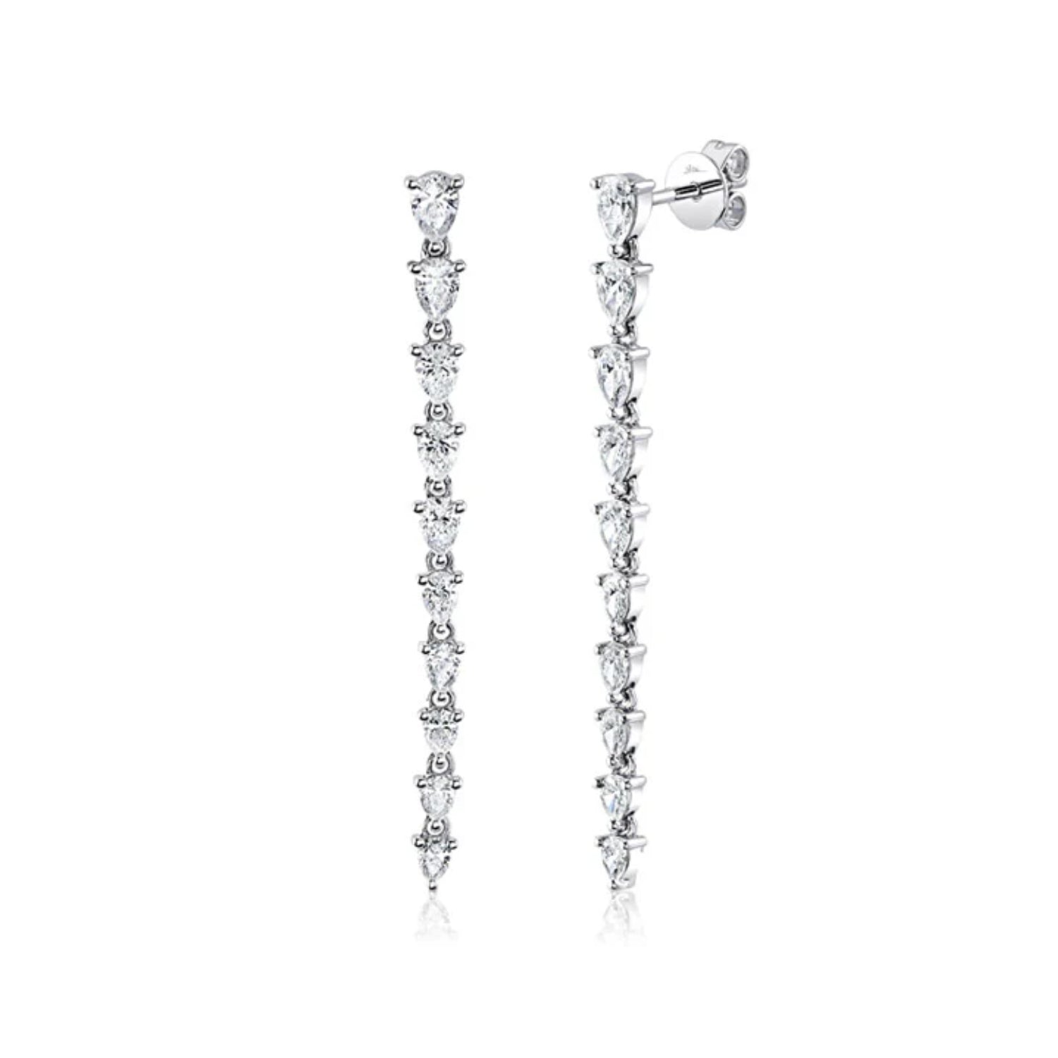 Pear Cut Diamond Drop Earrings