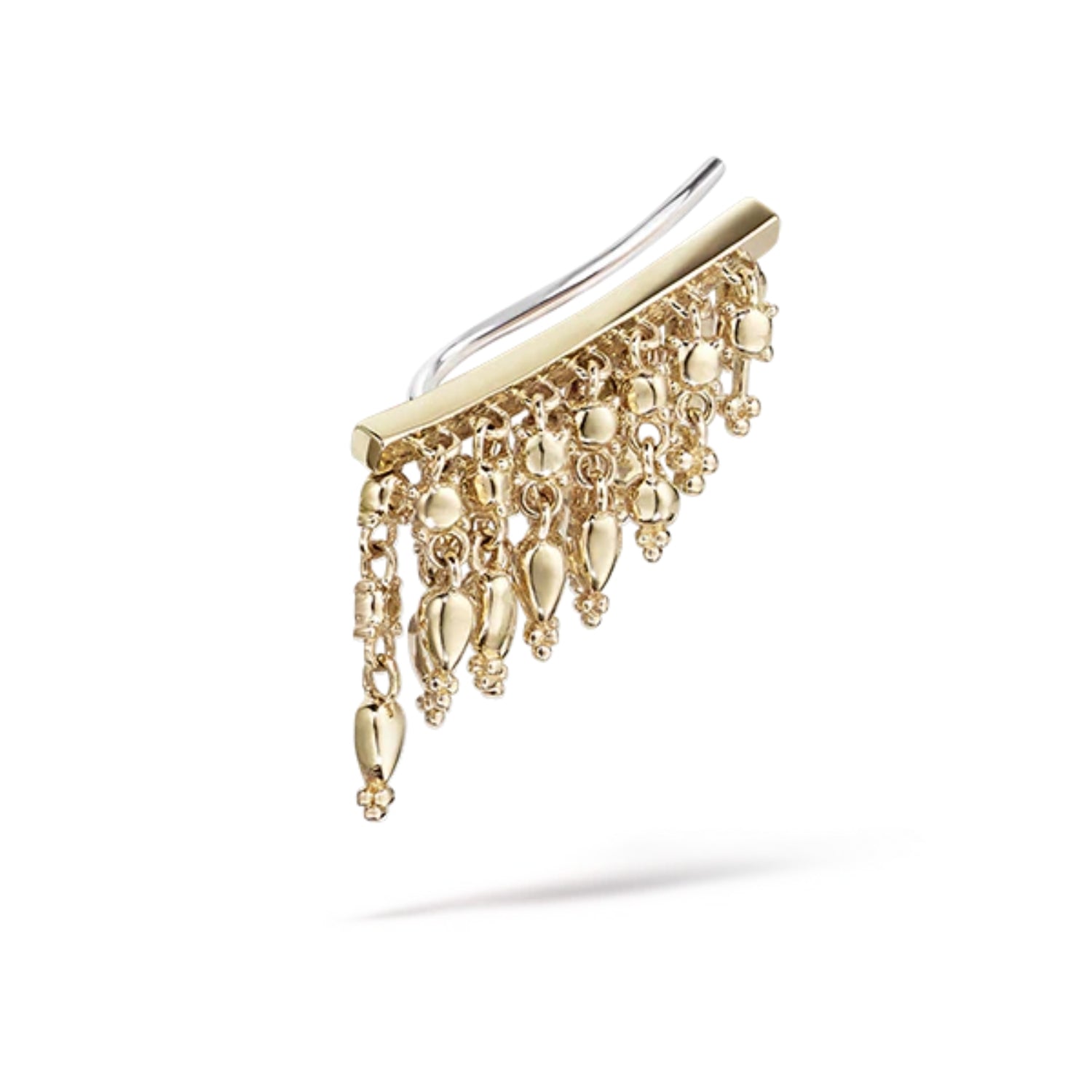 Maria Tash Gold Curved Tassel Bar Ear Climber 18mm